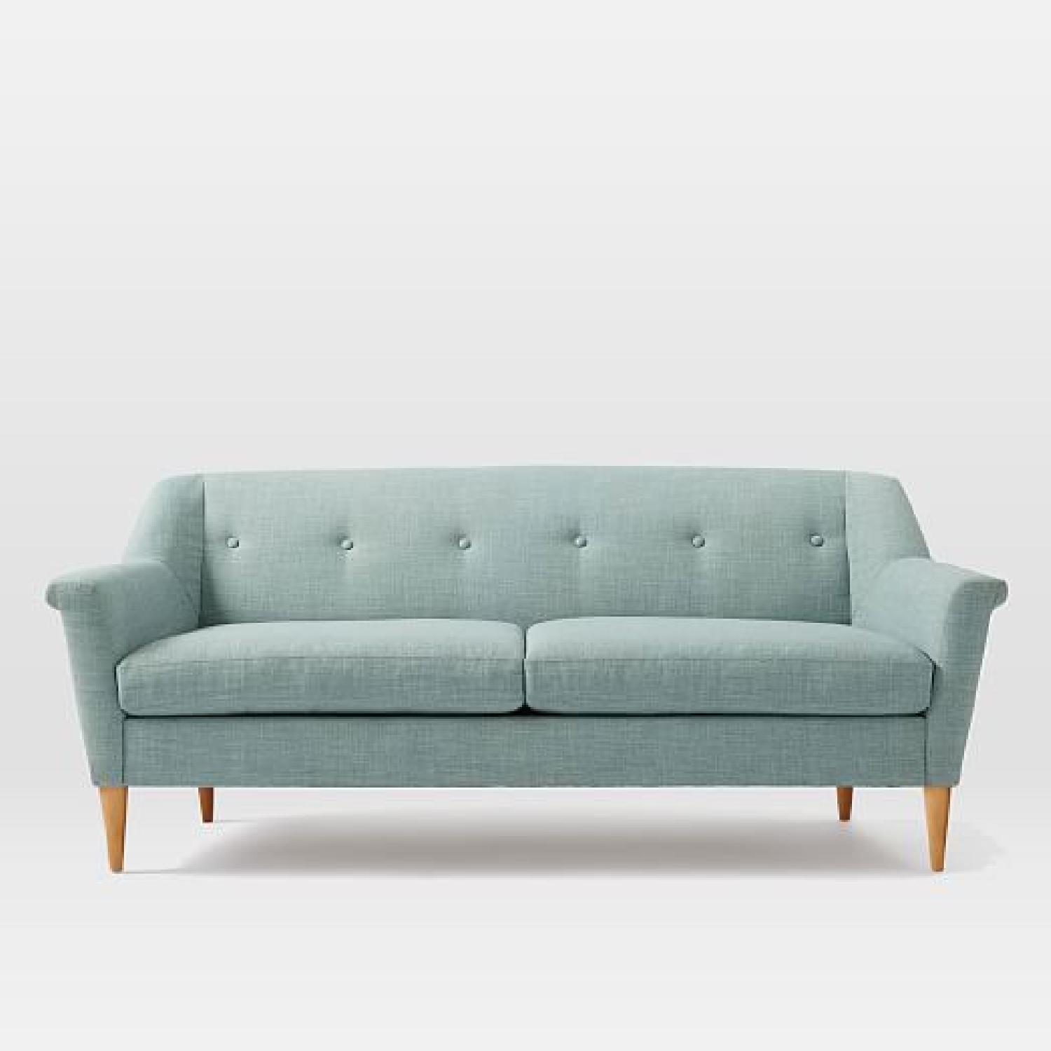 West Elm Light Blue Finn Sofa - image-4