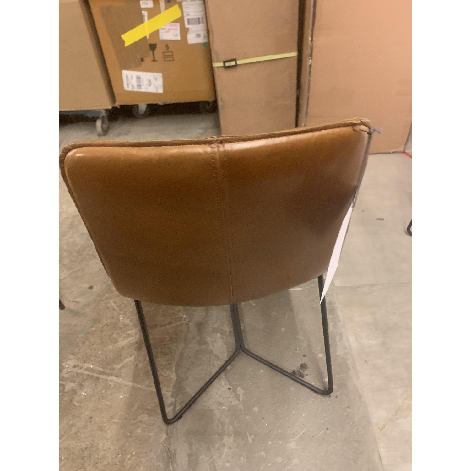 West Elm Slope Leather Dining Chair in Saddle - image-3