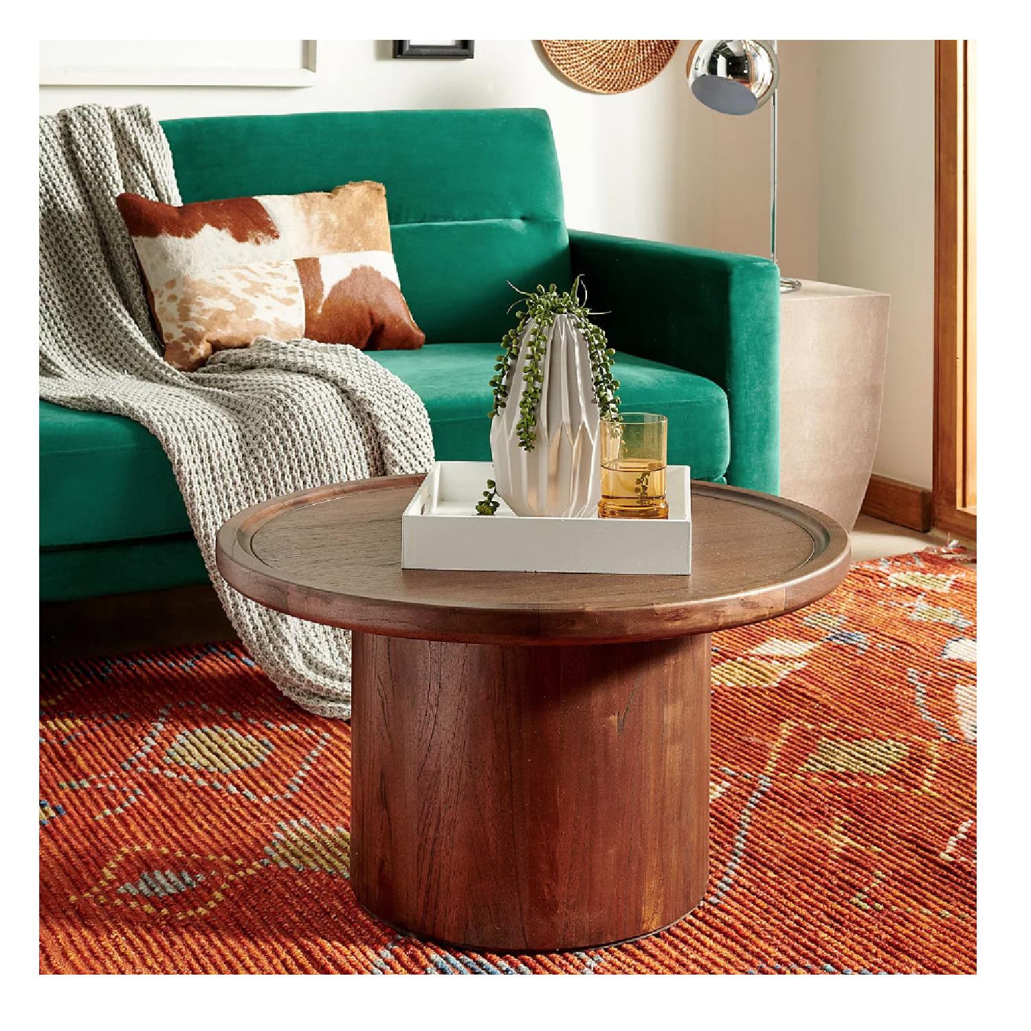Safavieh Devin Oak Round Pedestal Coffee Table - image-1