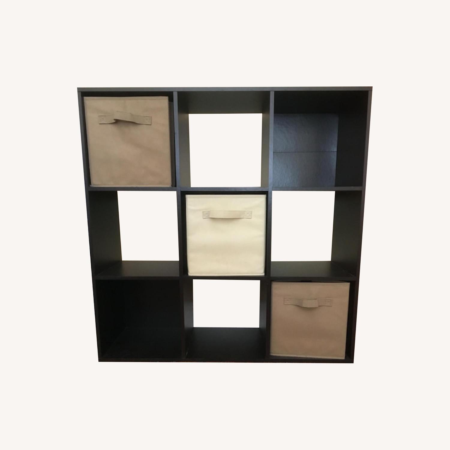 Ikea Cubby Bookshelf w/ 3 Fabric Inserts AptDeco