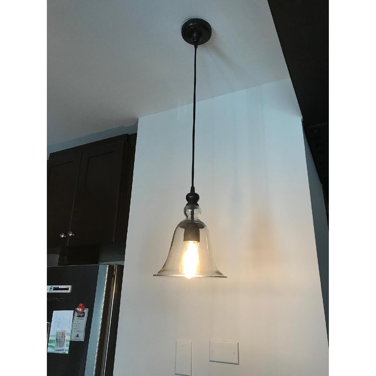Pottery Barn Rustic Glass Pendant Lights - image-1