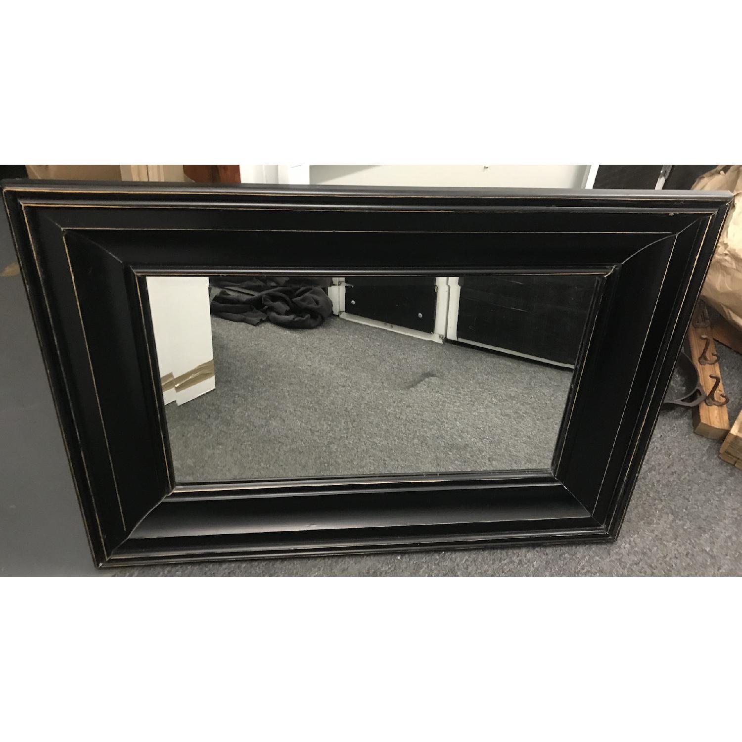 Pottery Barn Rectangular Mirror w/ Antique Black Finish AptDeco