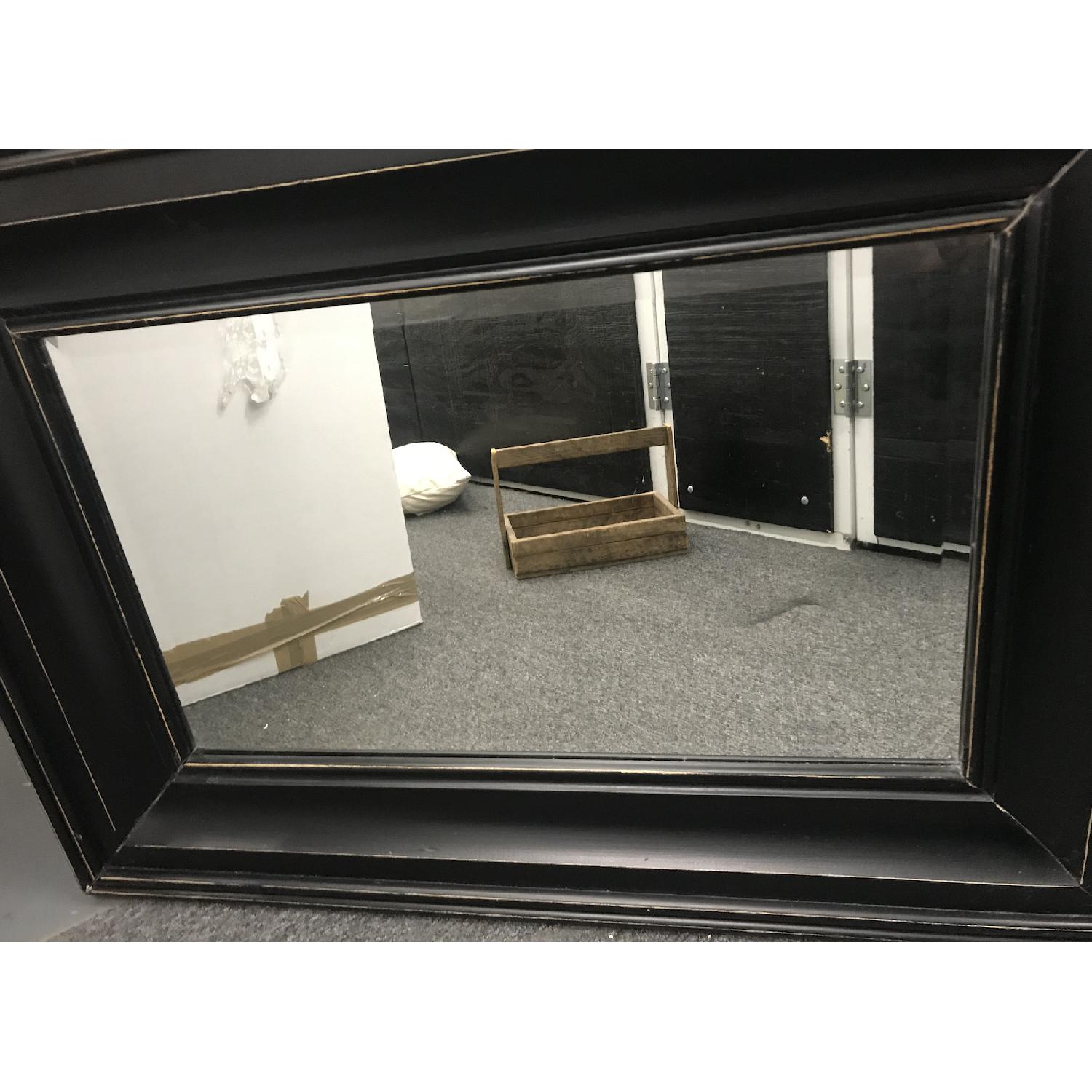 Pottery Barn Rectangular Mirror w/ Antique Black Finish AptDeco