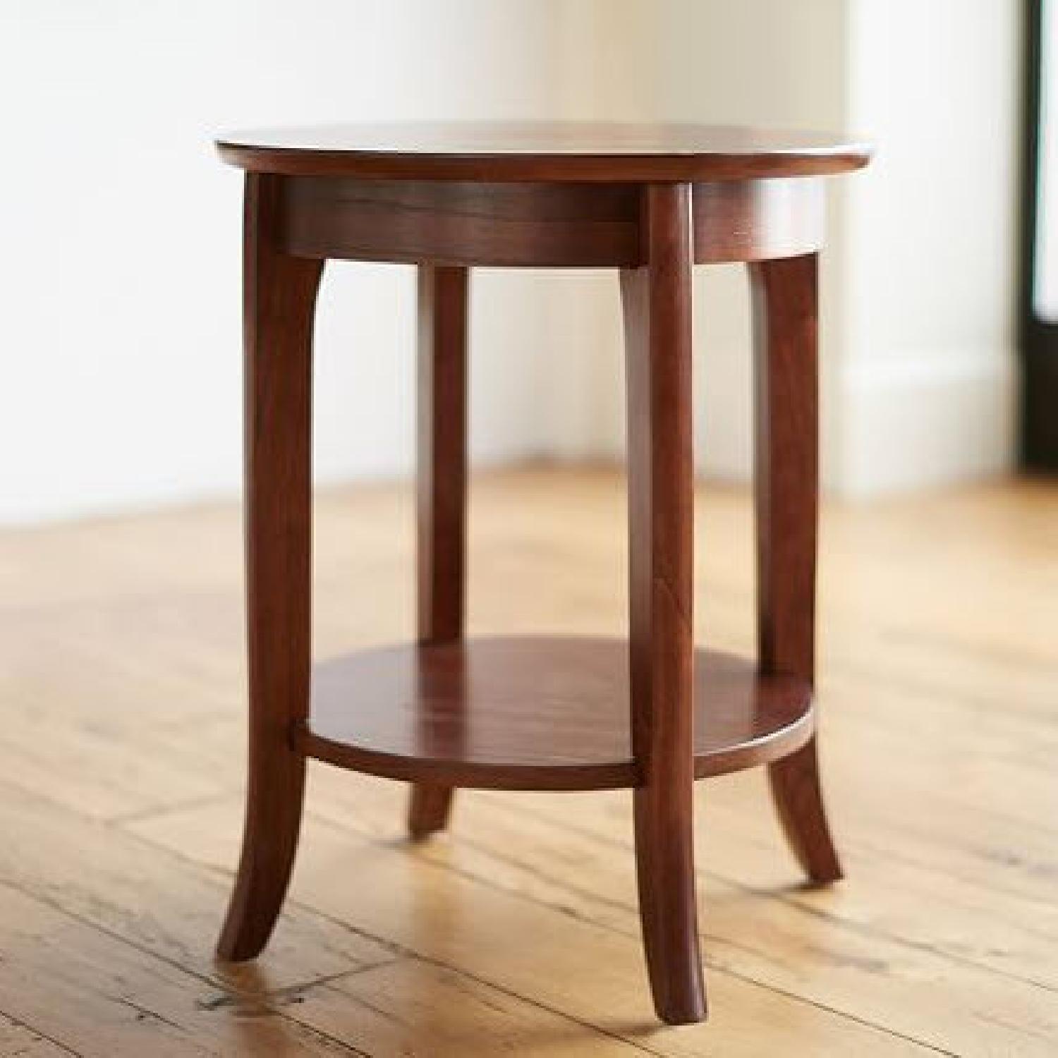 Pottery Barn Chloe End Table in Mahogany Stain AptDeco