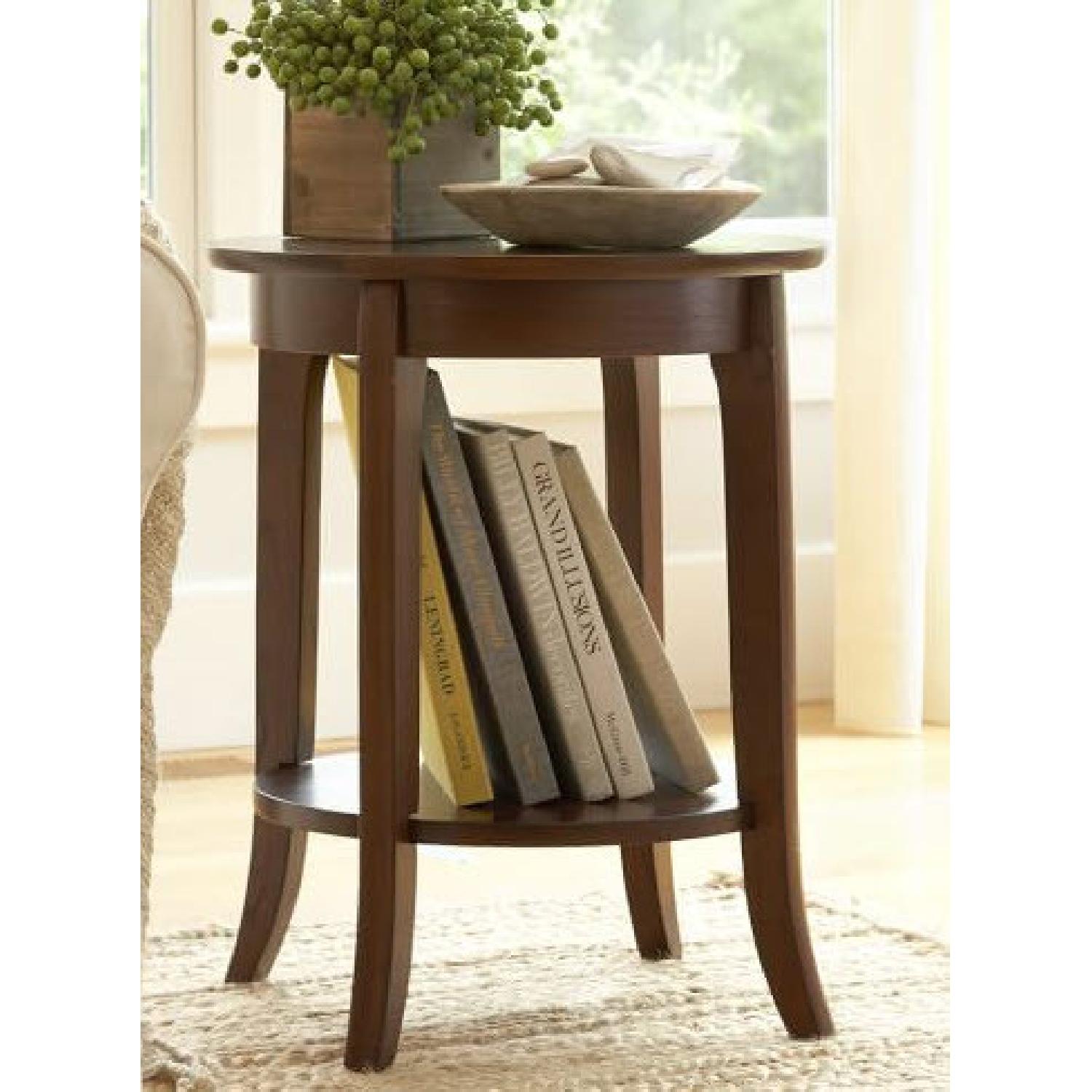Pottery Barn Chloe End Table in Mahogany Stain AptDeco