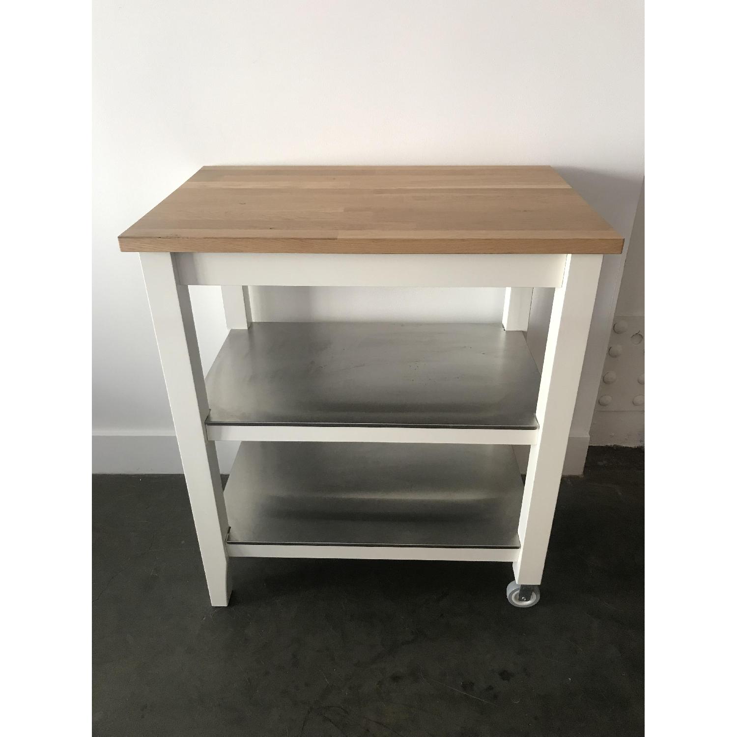 Ikea White Kitchen Island/Cart AptDeco