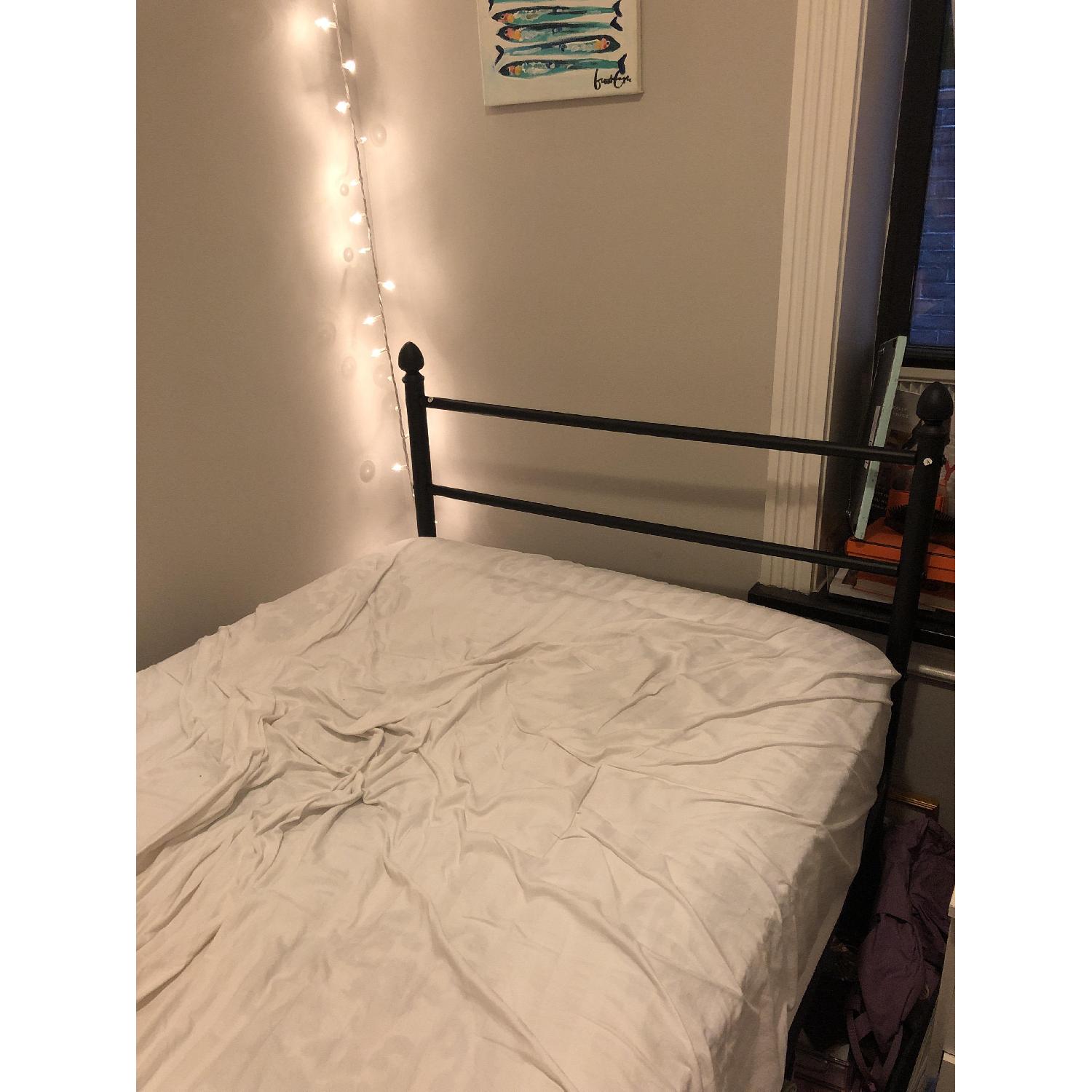 Black Metal Twin Bed Frame w/ Headboard & Footboard - image-1