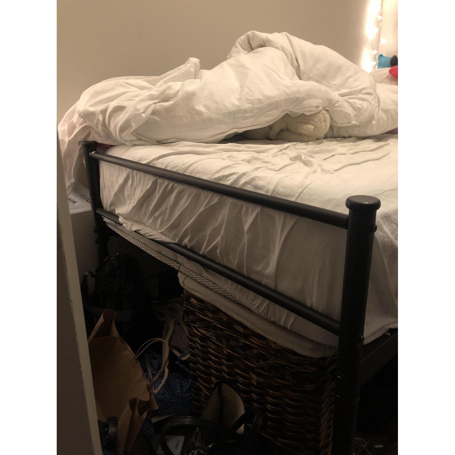 Black Metal Twin Bed Frame w/ Headboard & Footboard - image-3