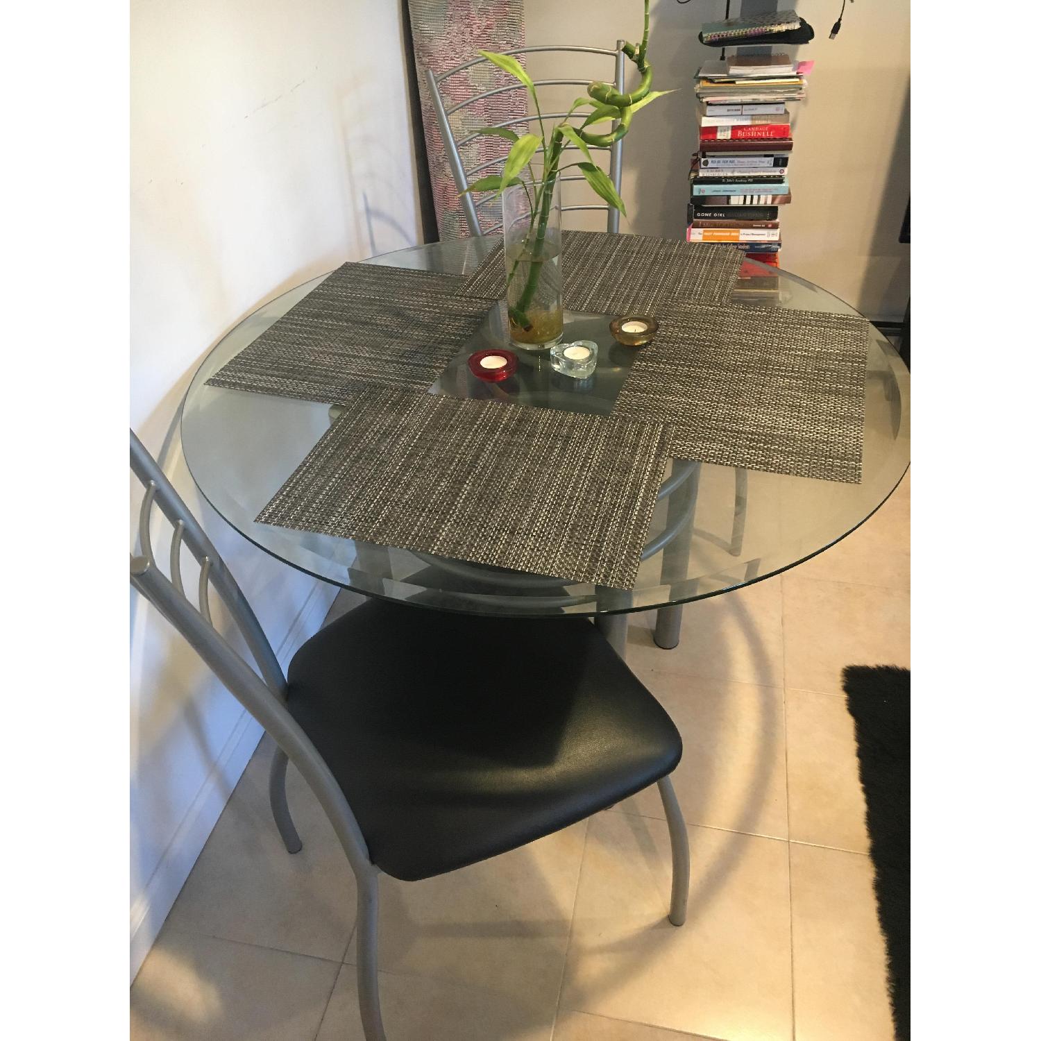 Amisco Glass Dining Table w/ 4 Chairs - image-1
