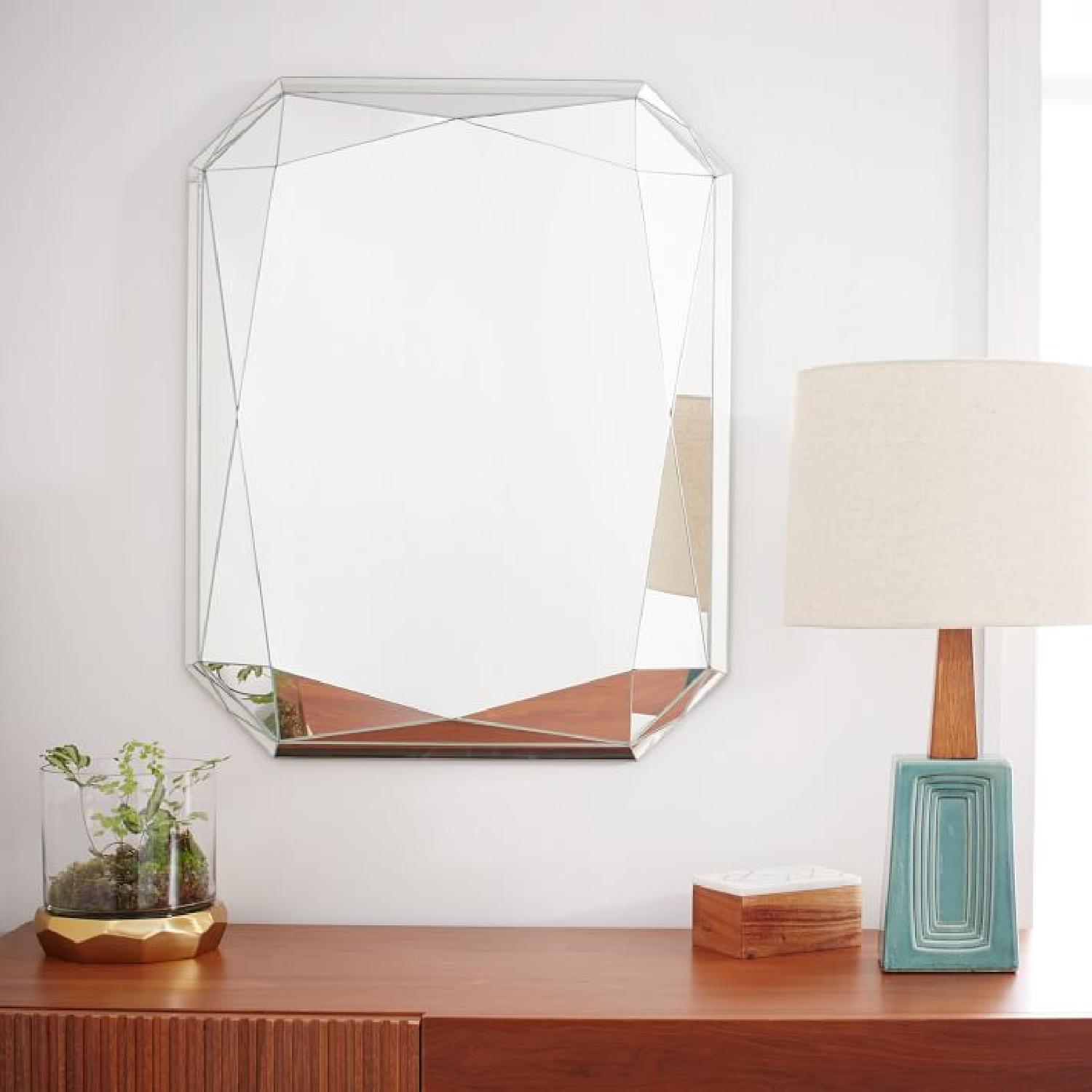 West Elm Emerald Cut Faceted Mirror - AptDeco