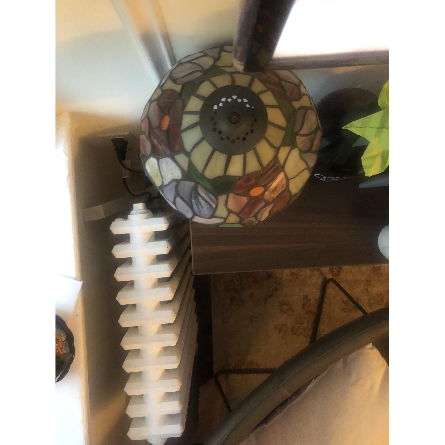 Antique Stained-Glass Tiffany-Style Desk Lamp - image-2