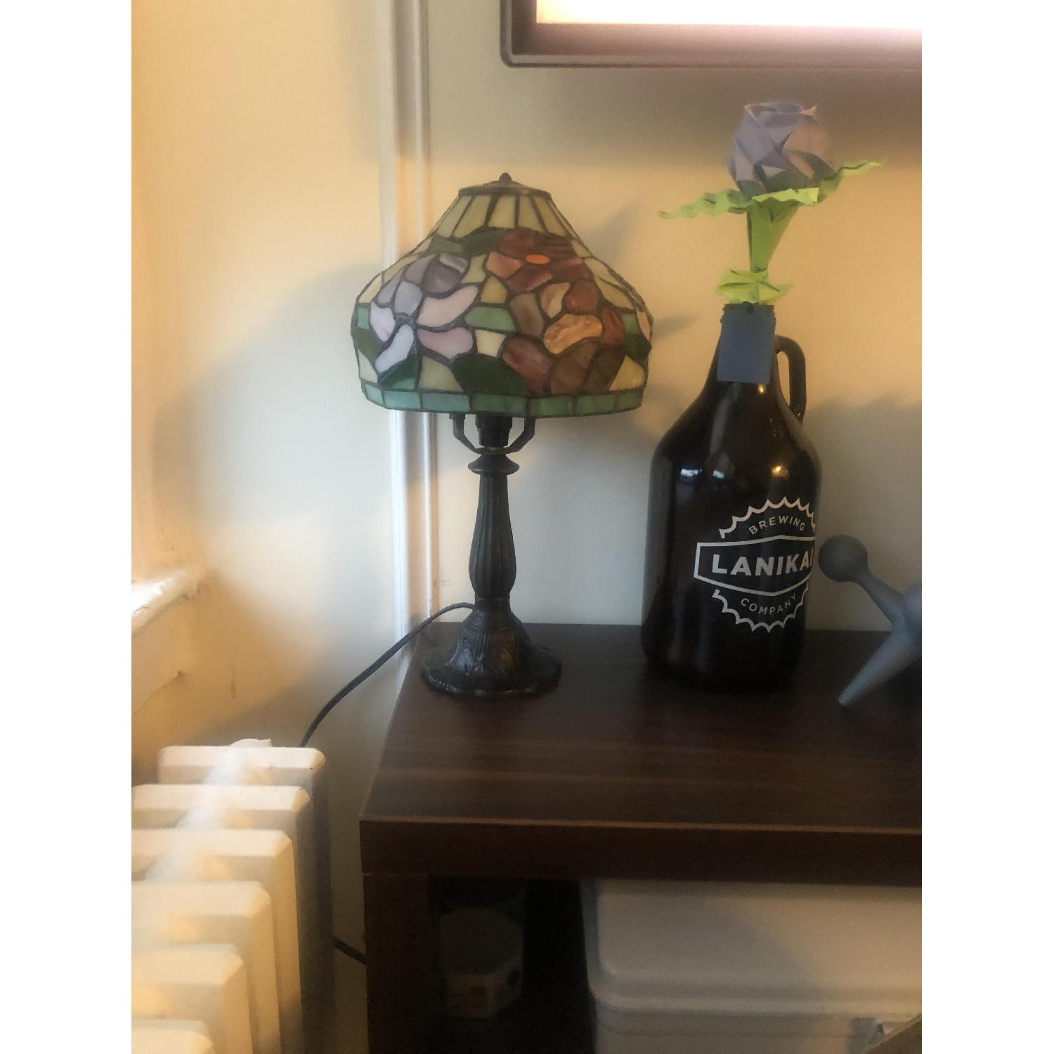 Antique Stained-Glass Tiffany-Style Desk Lamp - image-4