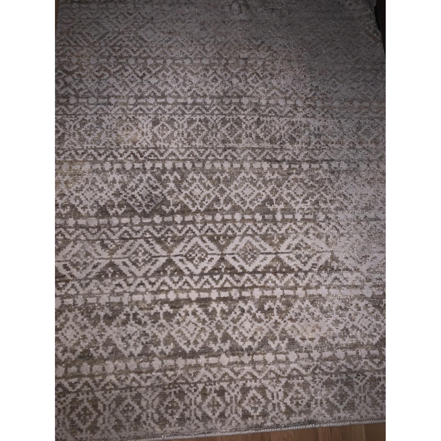 Restoration Hardware Patterned Neutral Wool Rug - image-0