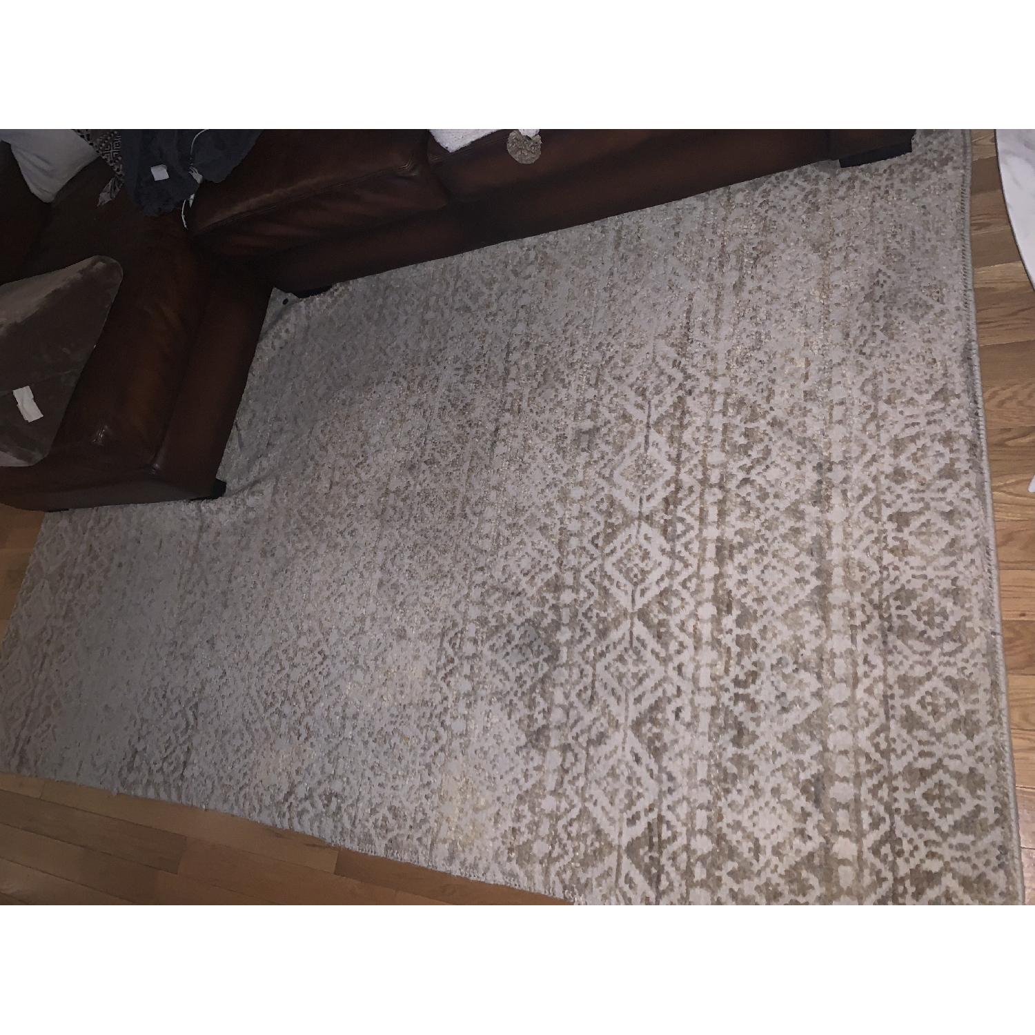 Restoration Hardware Patterned Neutral Wool Rug - image-1