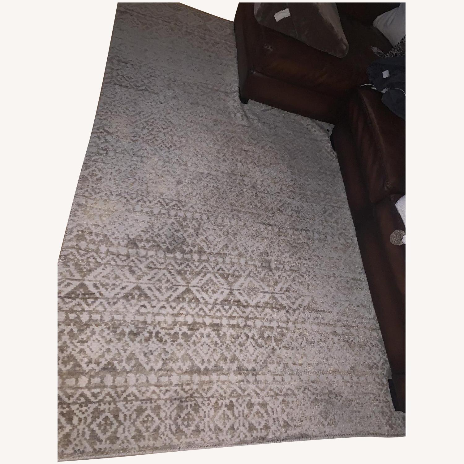 Restoration Hardware Patterned Neutral Wool Rug - image-4