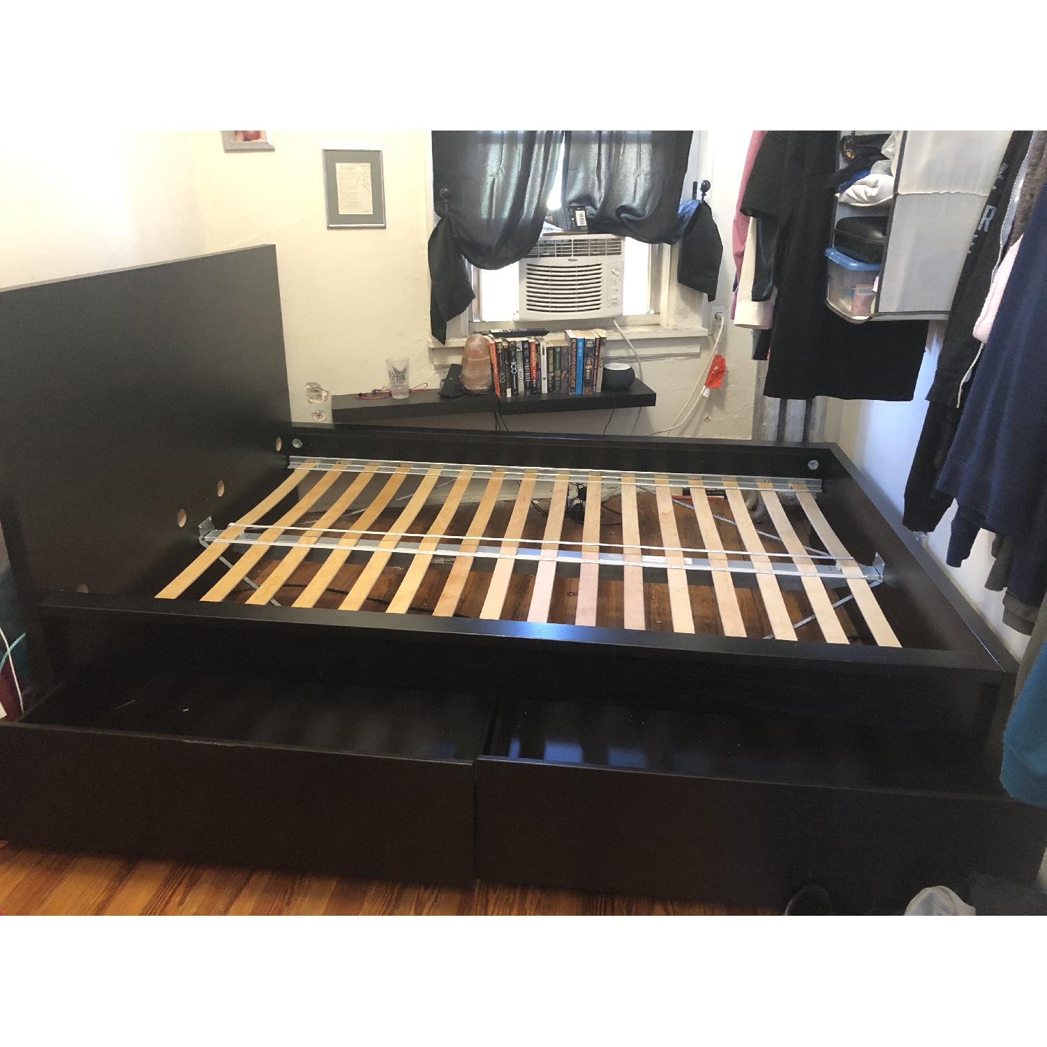 Ikea Malm Full Bed Frame w/ 2 Storage Drawers - image-1