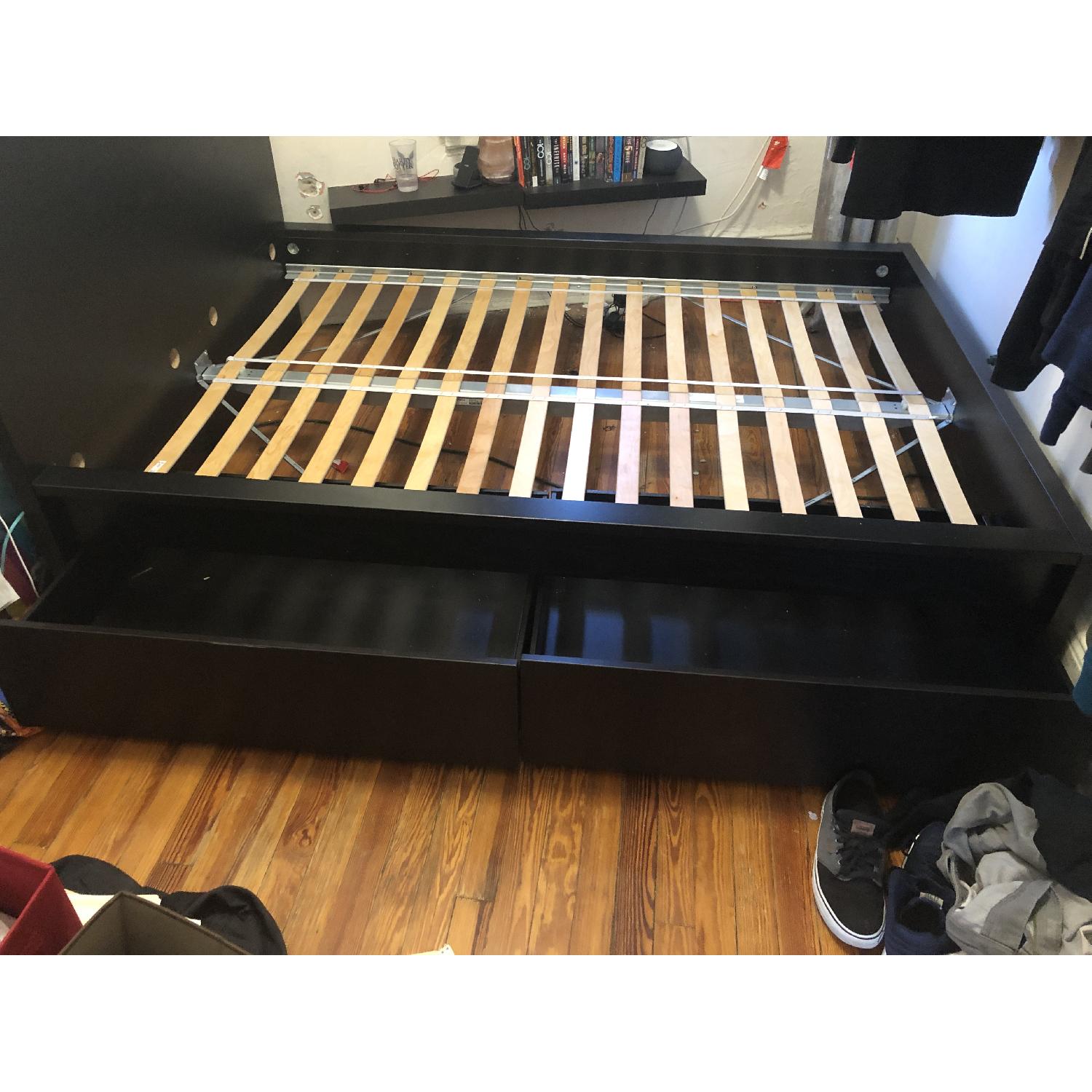 Ikea Malm Full Bed Frame w/ 2 Storage Drawers - image-2
