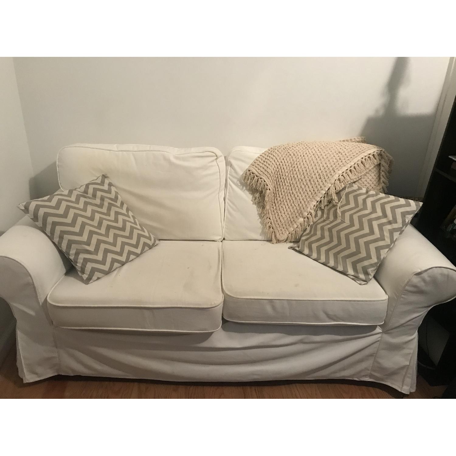 Ikea White Loveseat AptDeco
