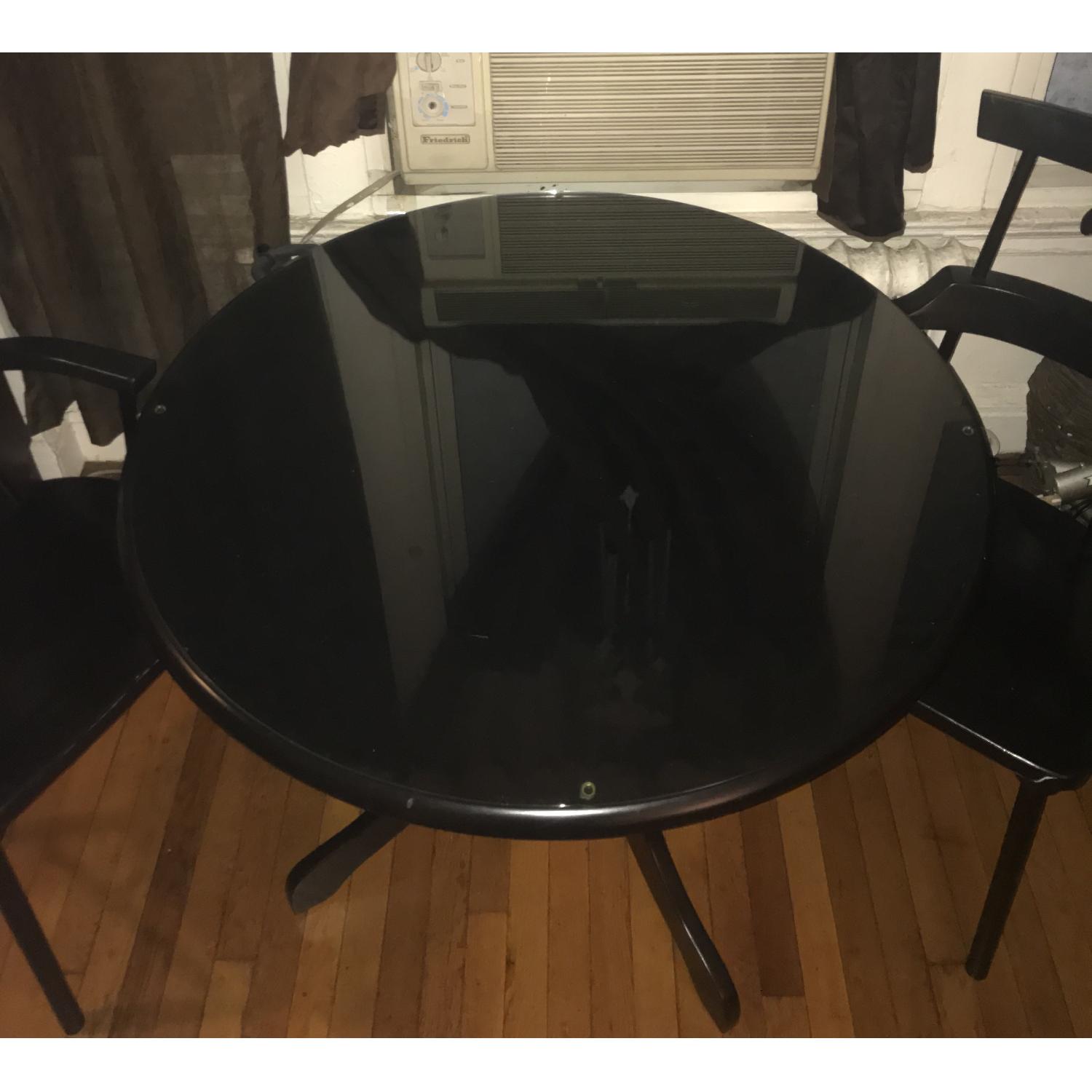 Ikea Round Black Wood Dining Table - image-1