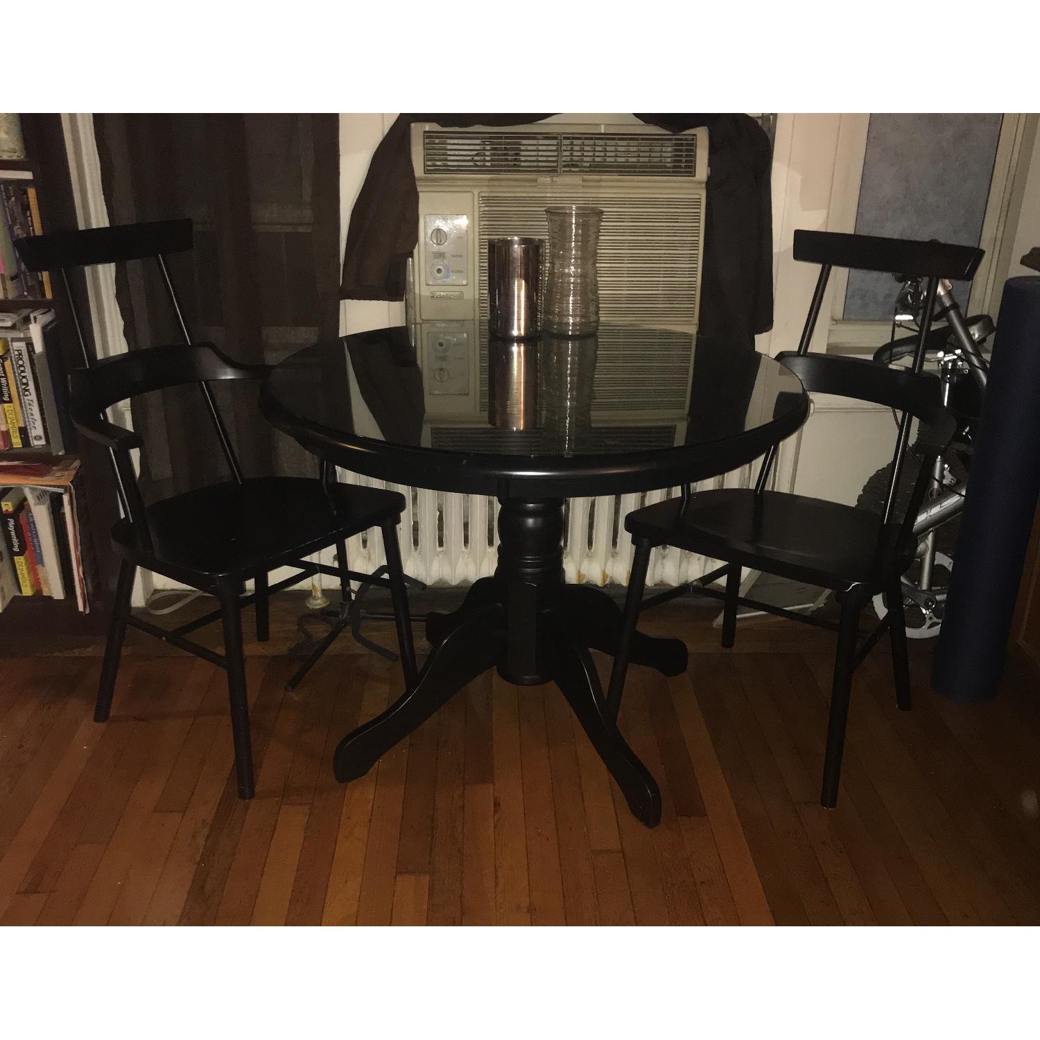 Ikea Round Black Wood Dining Table - image-2