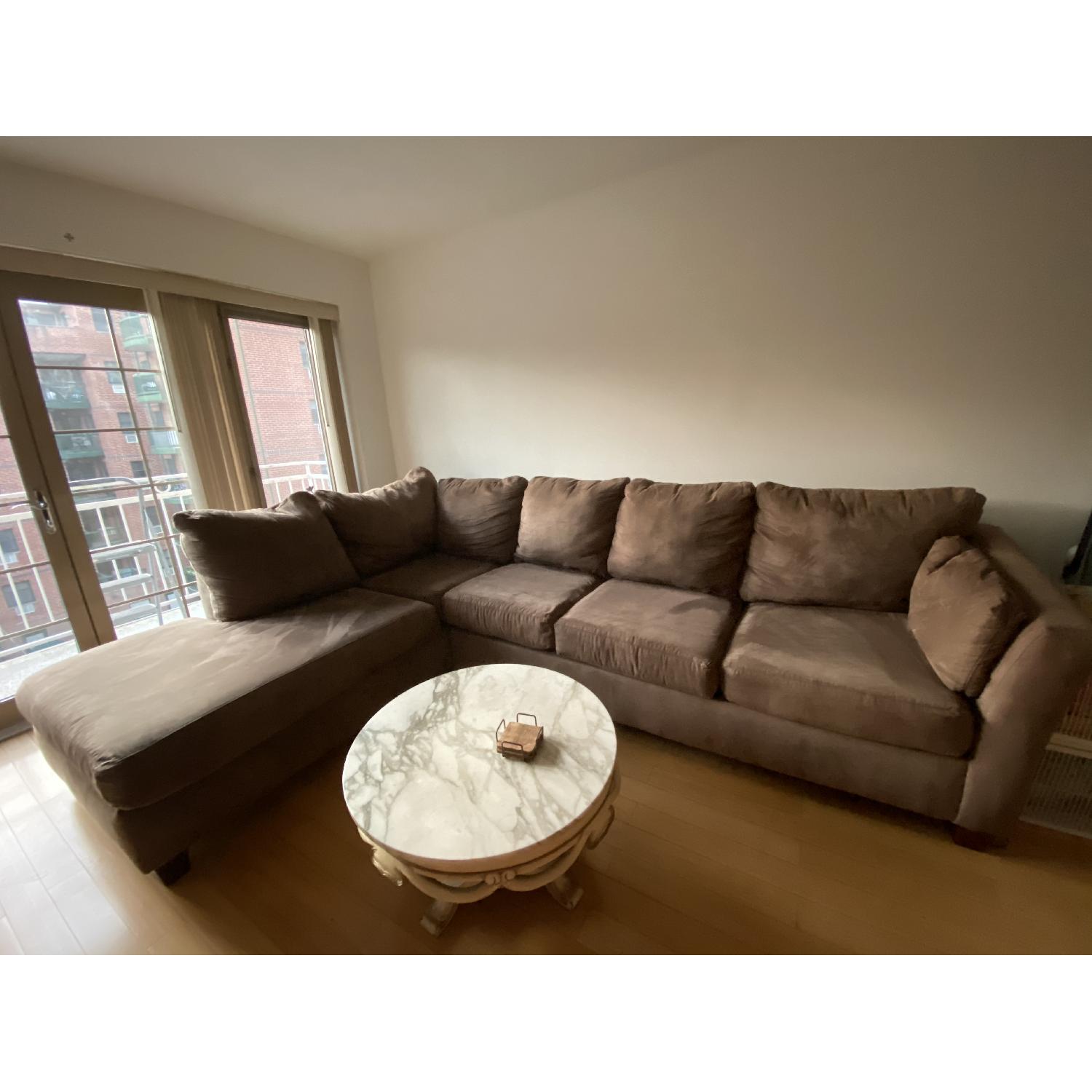 Bob's Brown Memory Foam Sectional Sofa - image-1