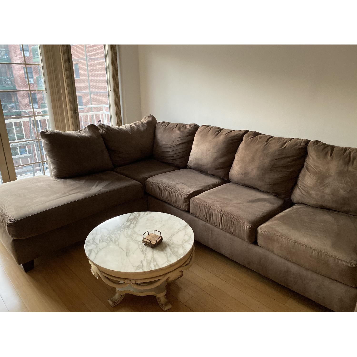 Bob's Brown Memory Foam Sectional Sofa - image-2