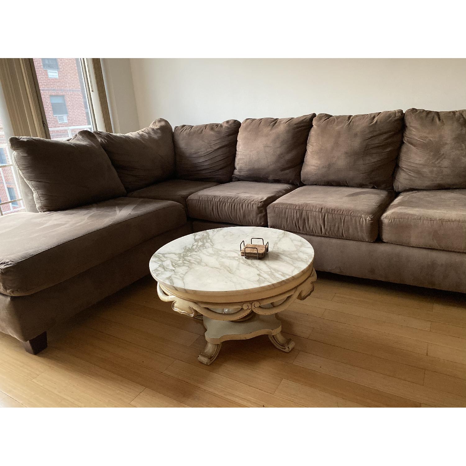 Bob's Brown Memory Foam Sectional Sofa - image-4