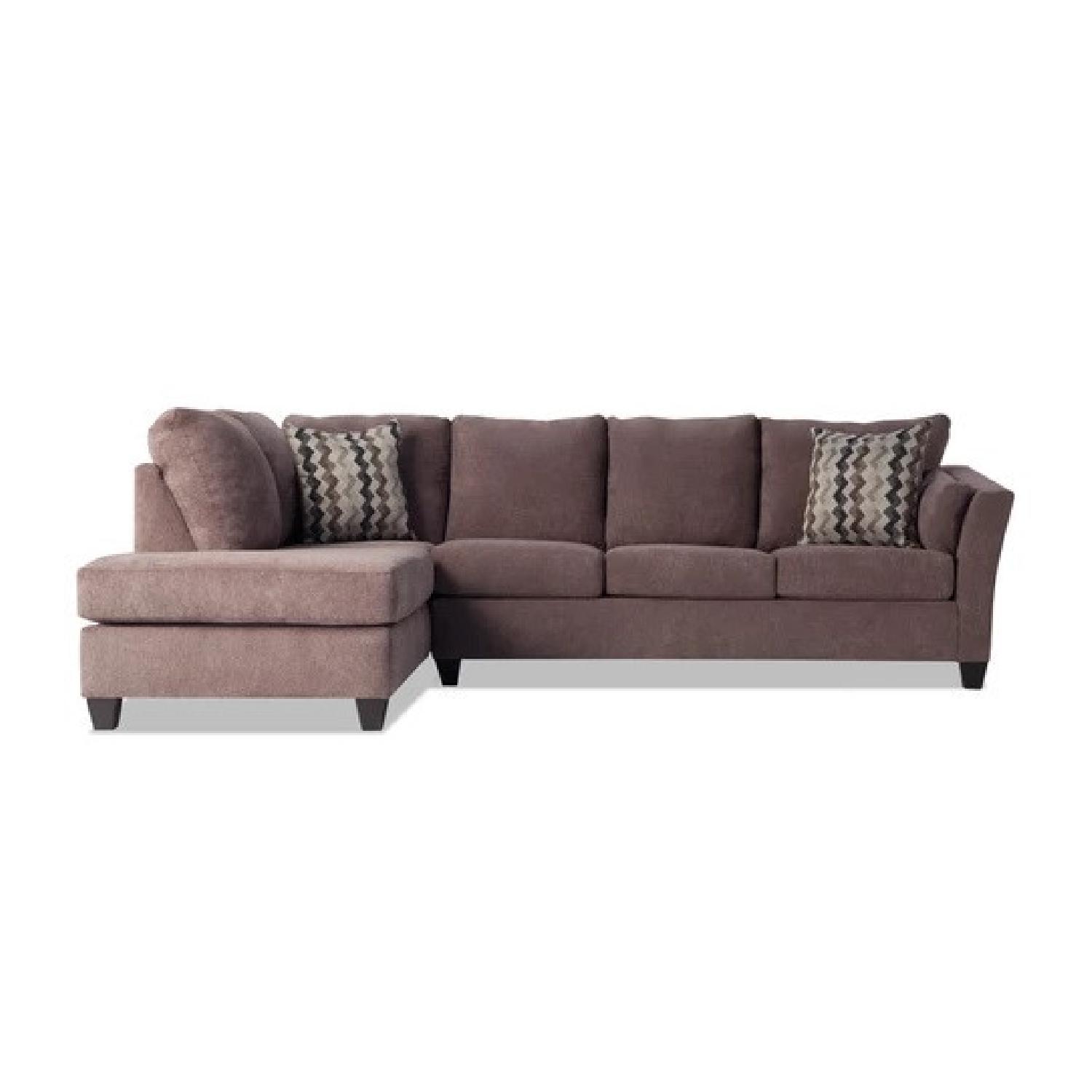 Bob's Brown Memory Foam Sectional Sofa AptDeco