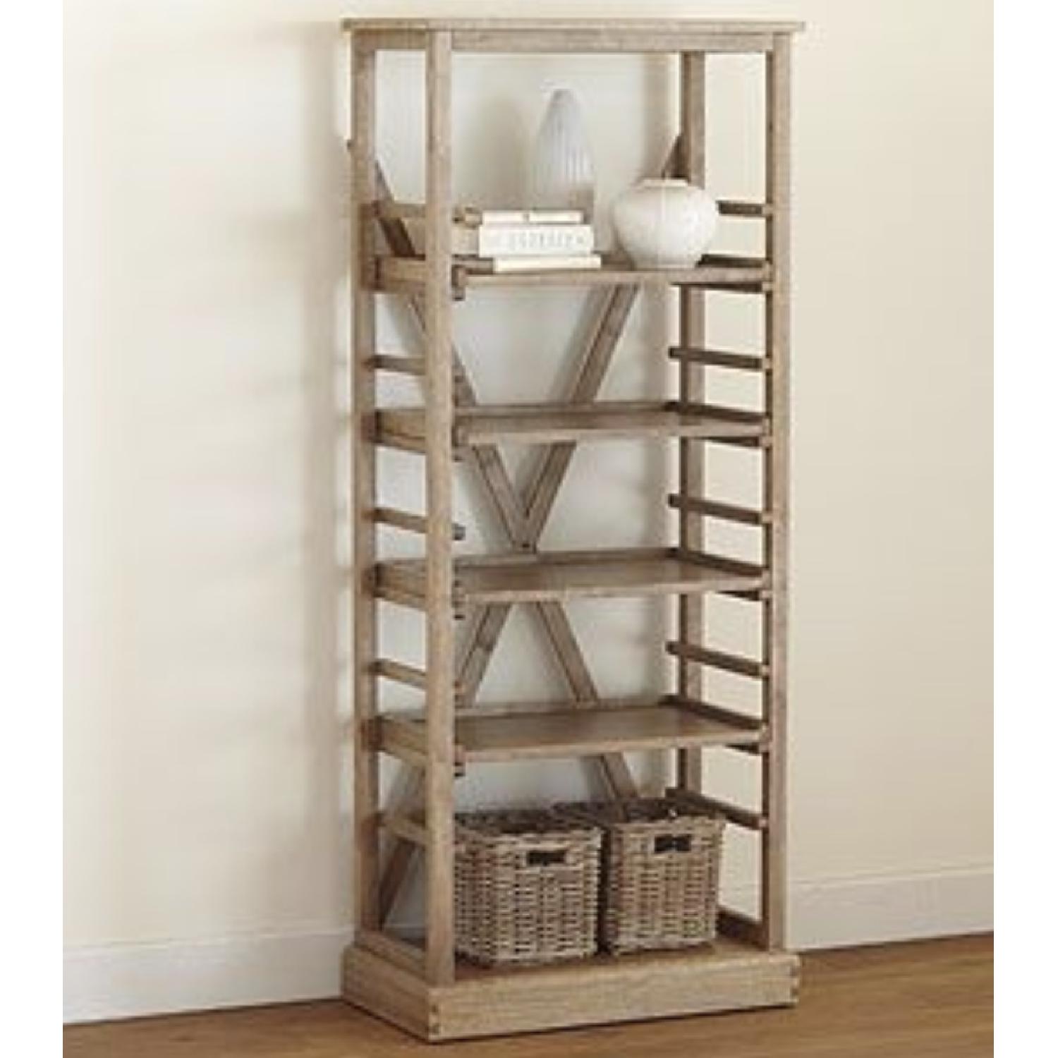 World Market Campaign Wood Storage Shelving Unit - image-2