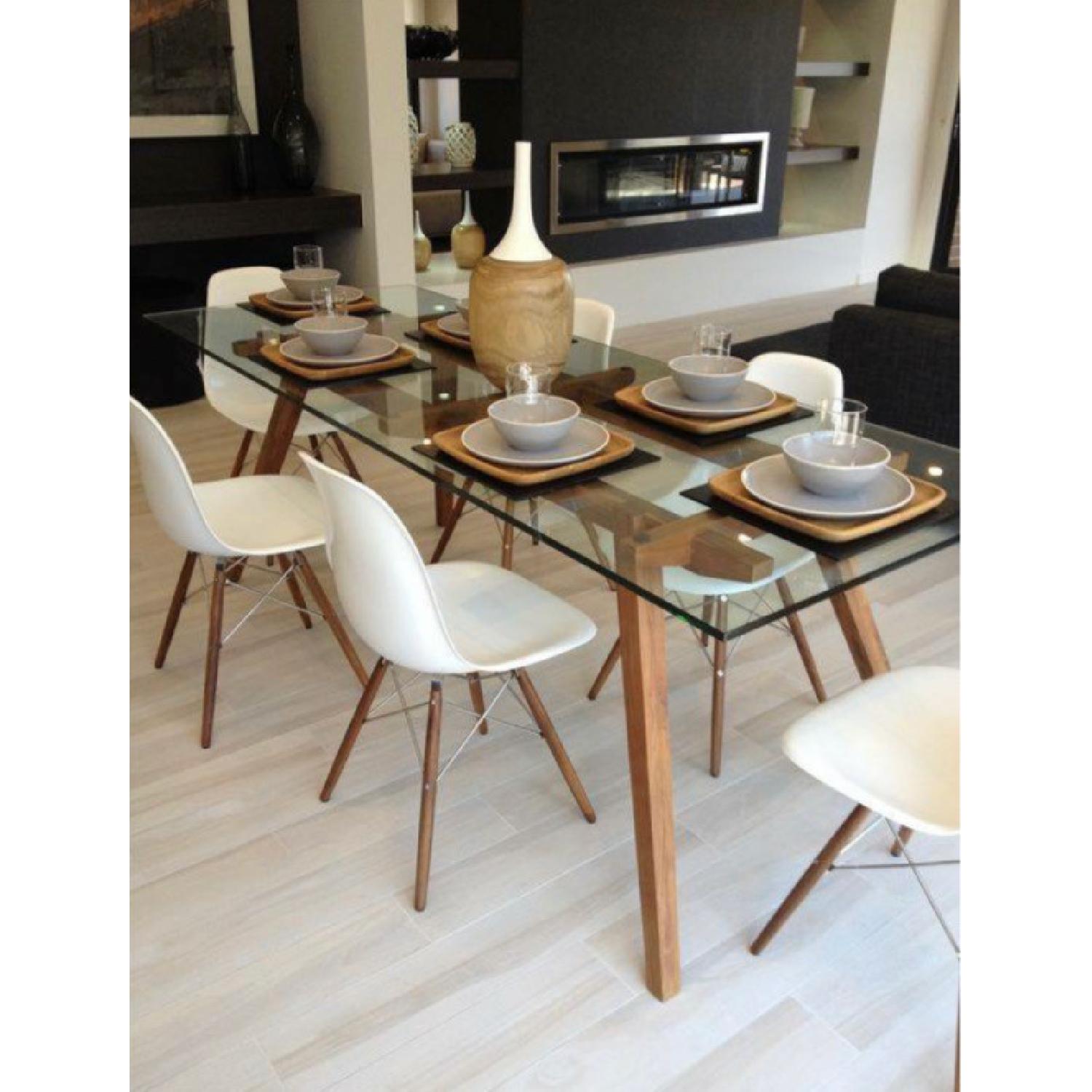 Halmstad Solid Oakwood & Glass Top Dining Table w/ 6 Chairs - image-1
