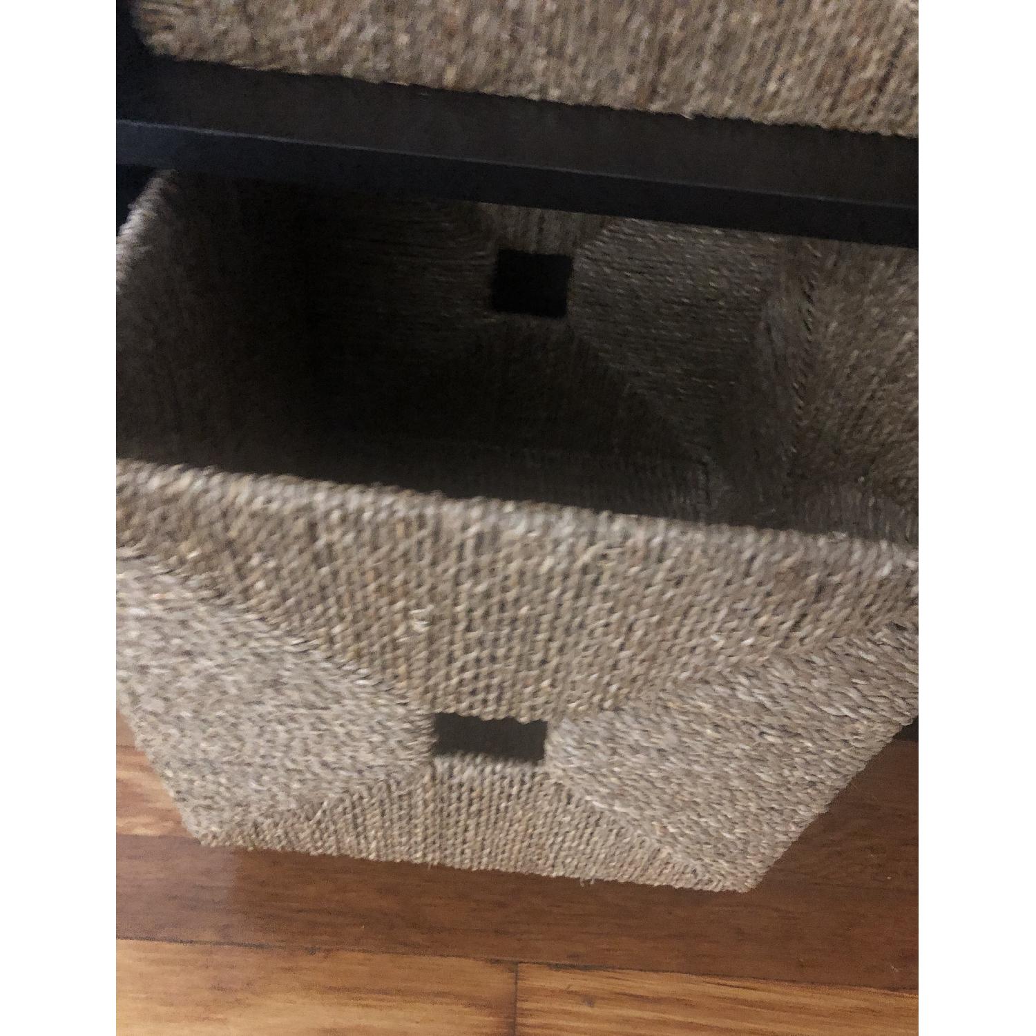 Ikea Shelving Unit w/ 4 Wicker Storage Baskets AptDeco
