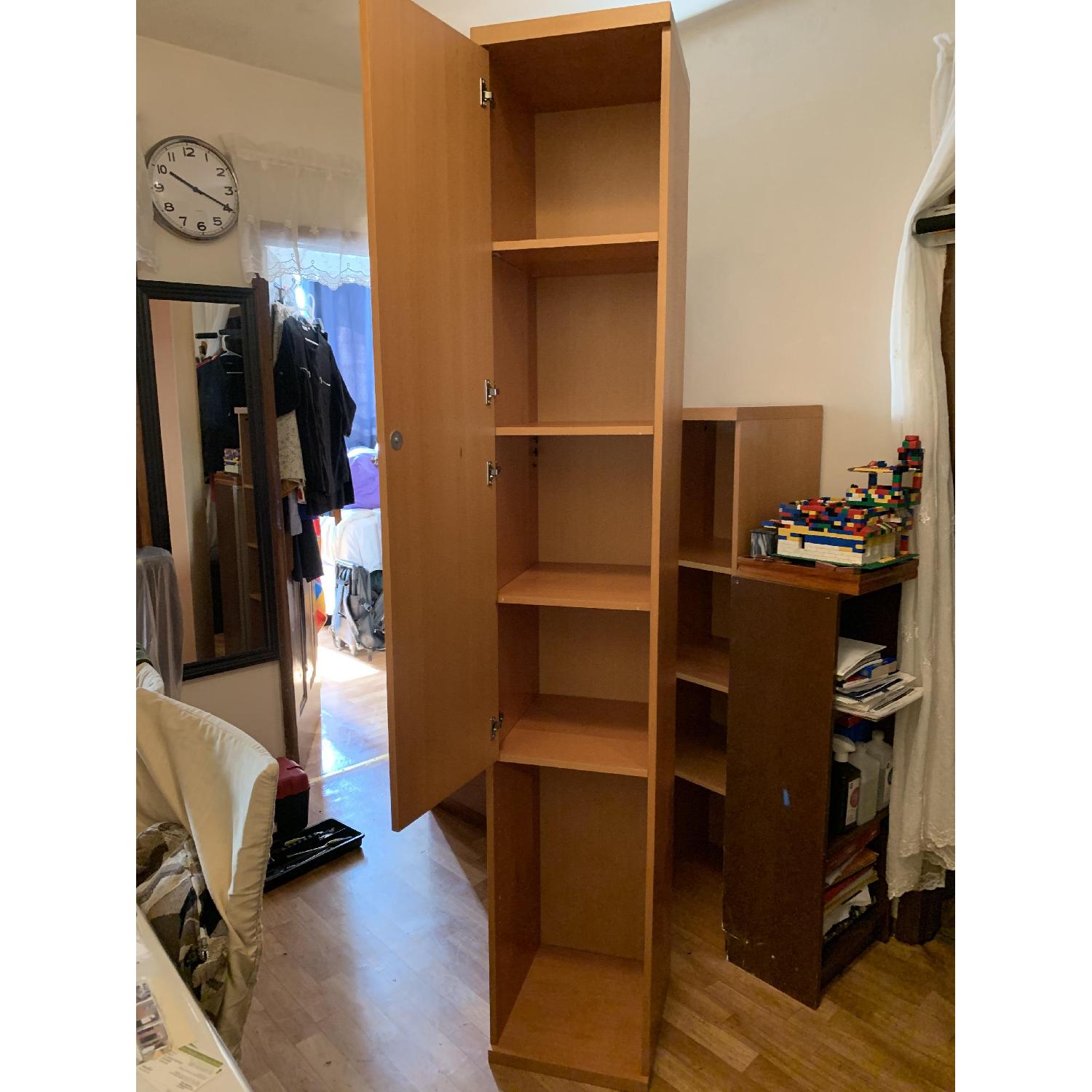 Tall Wooden Shelving Unit - image-1