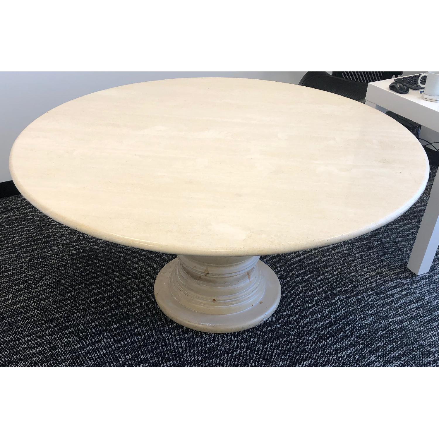 Travertine Marble Dining Table AptDeco