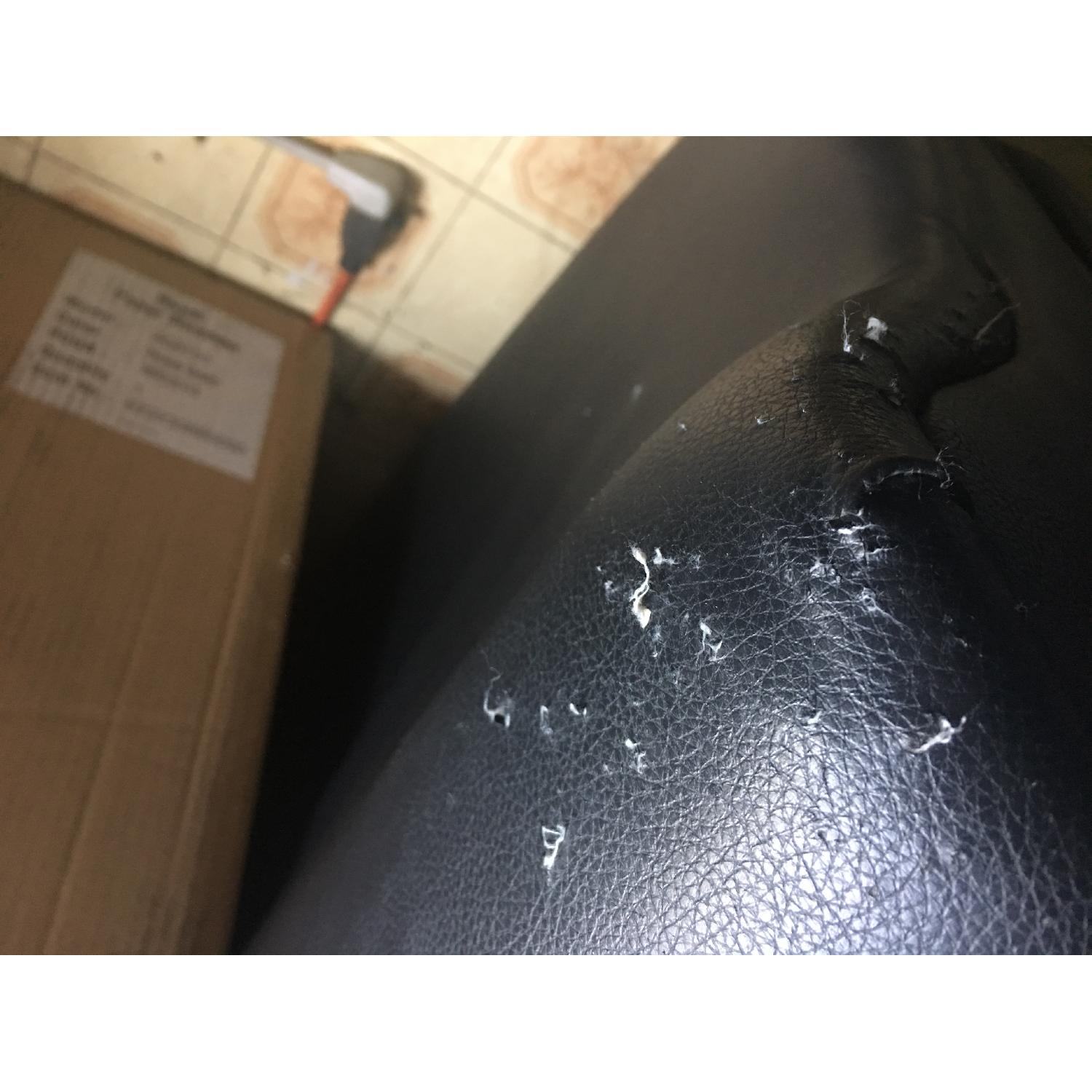 Black Faux Leather Loveseat - image-3