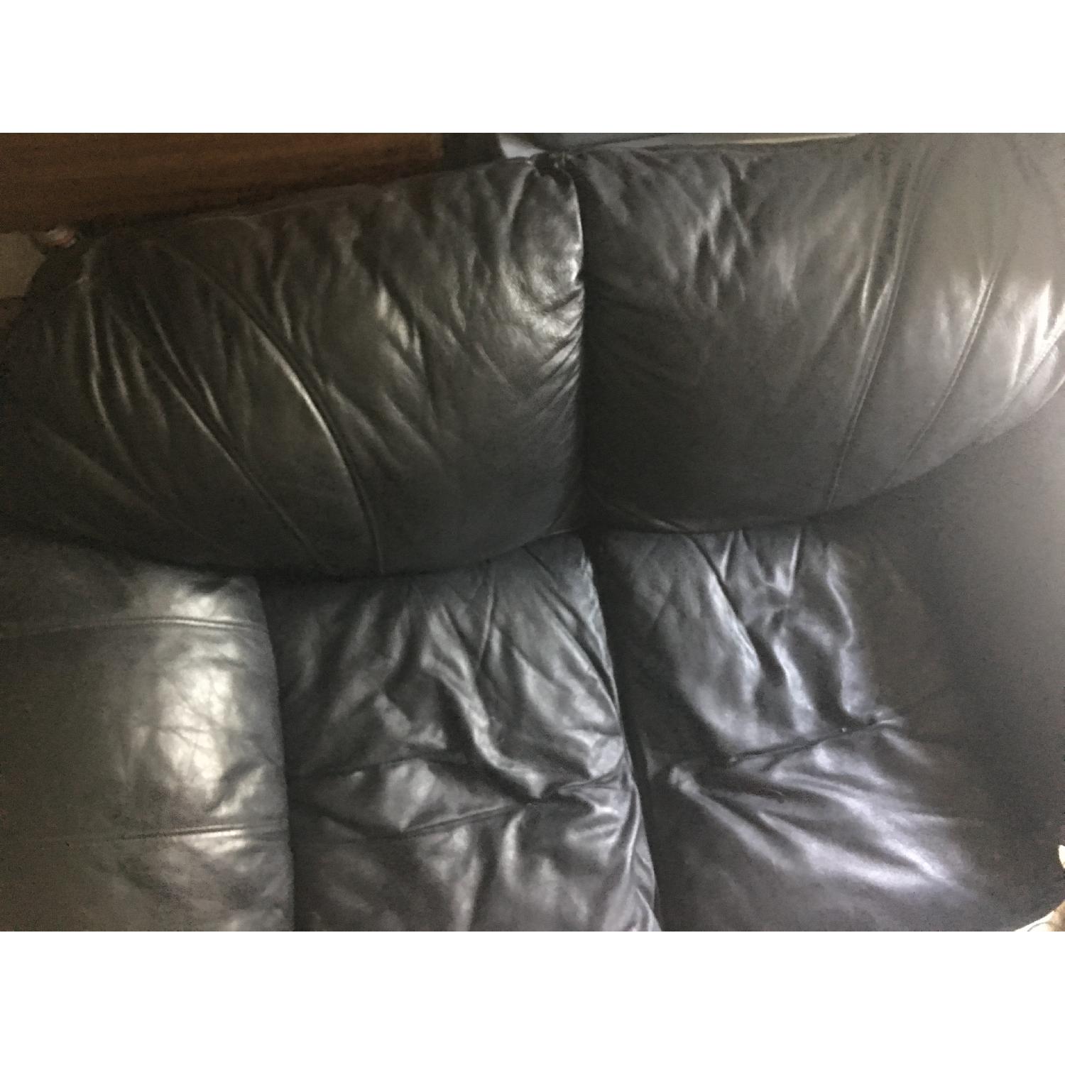 Black Faux Leather Loveseat - image-2