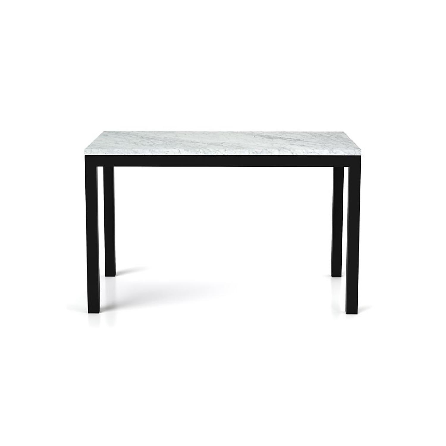 Crate & Barrel Carrara Marble HighTop Table w/ Steel Legs AptDeco
