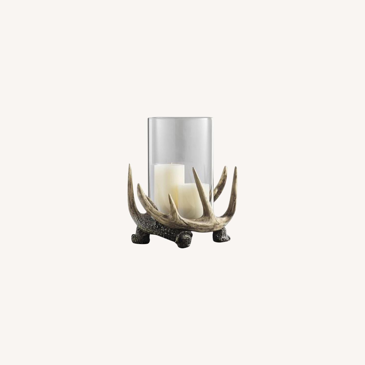 Pottery Barn Antler Hurricane Candle Holders AptDeco