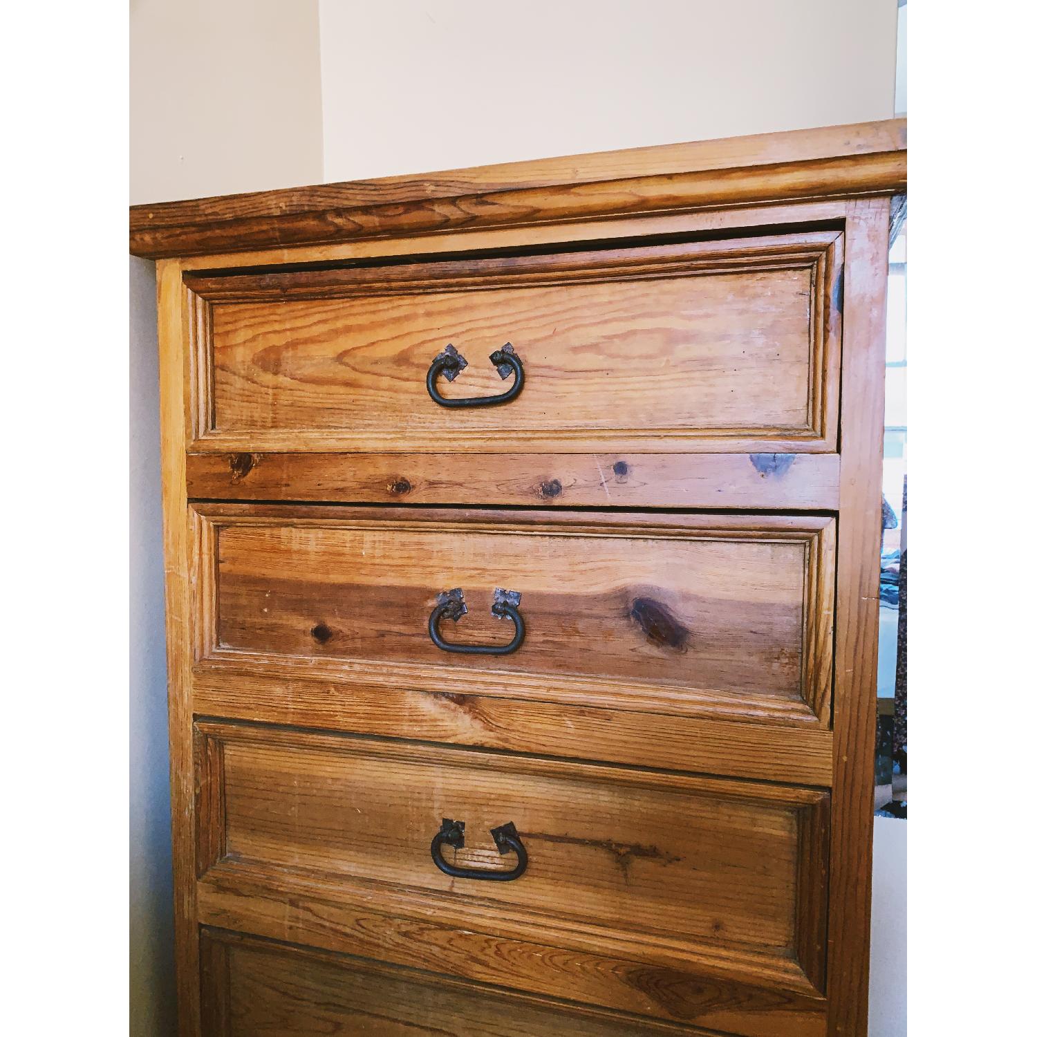 Mexican Rustic Pine 5 Drawer Dresser Natural Wood - image-2