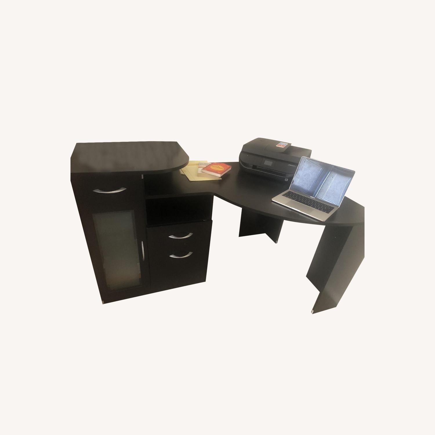 Ikea Black Corner Desk W Drawers Aptdeco