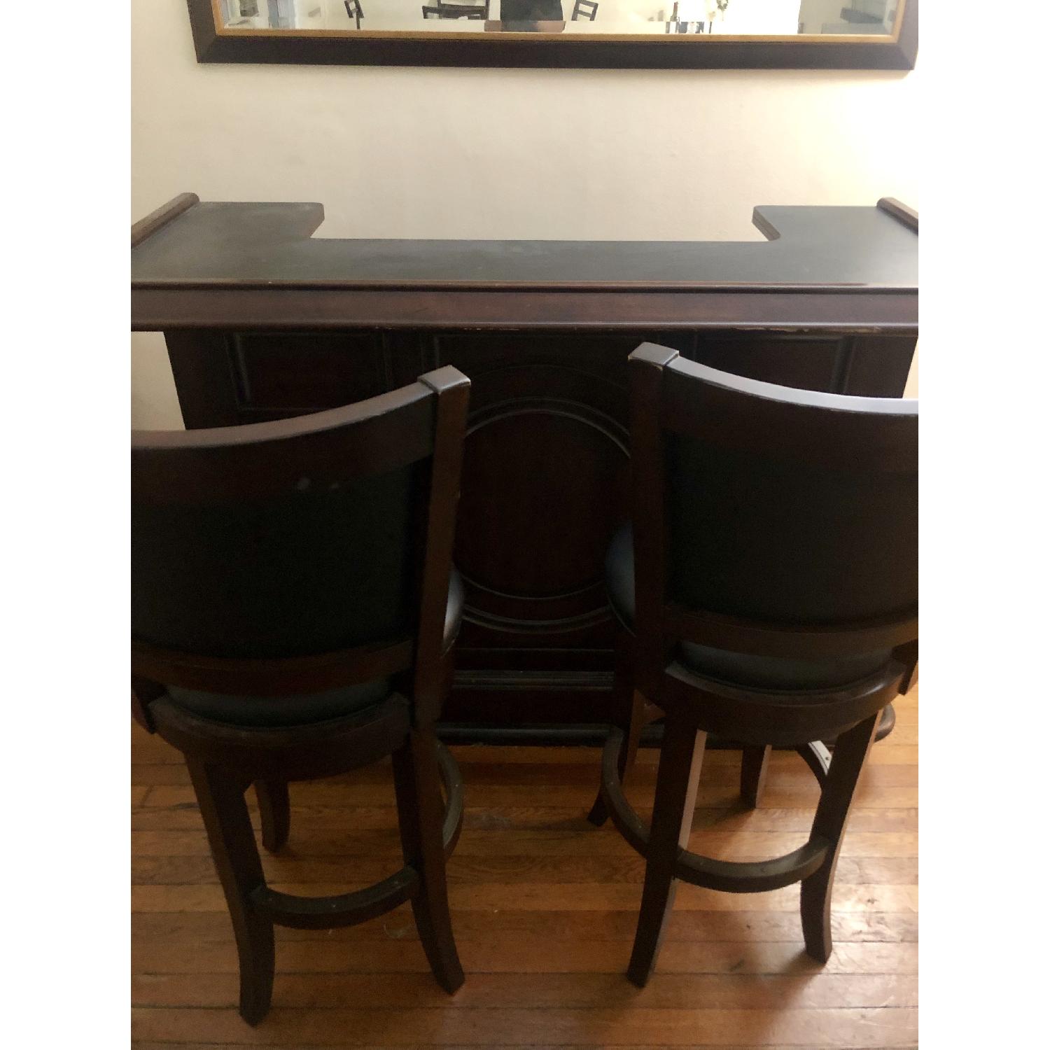 Raymour & Flanigan Dark Oak 3-Piece Bar Set - image-2