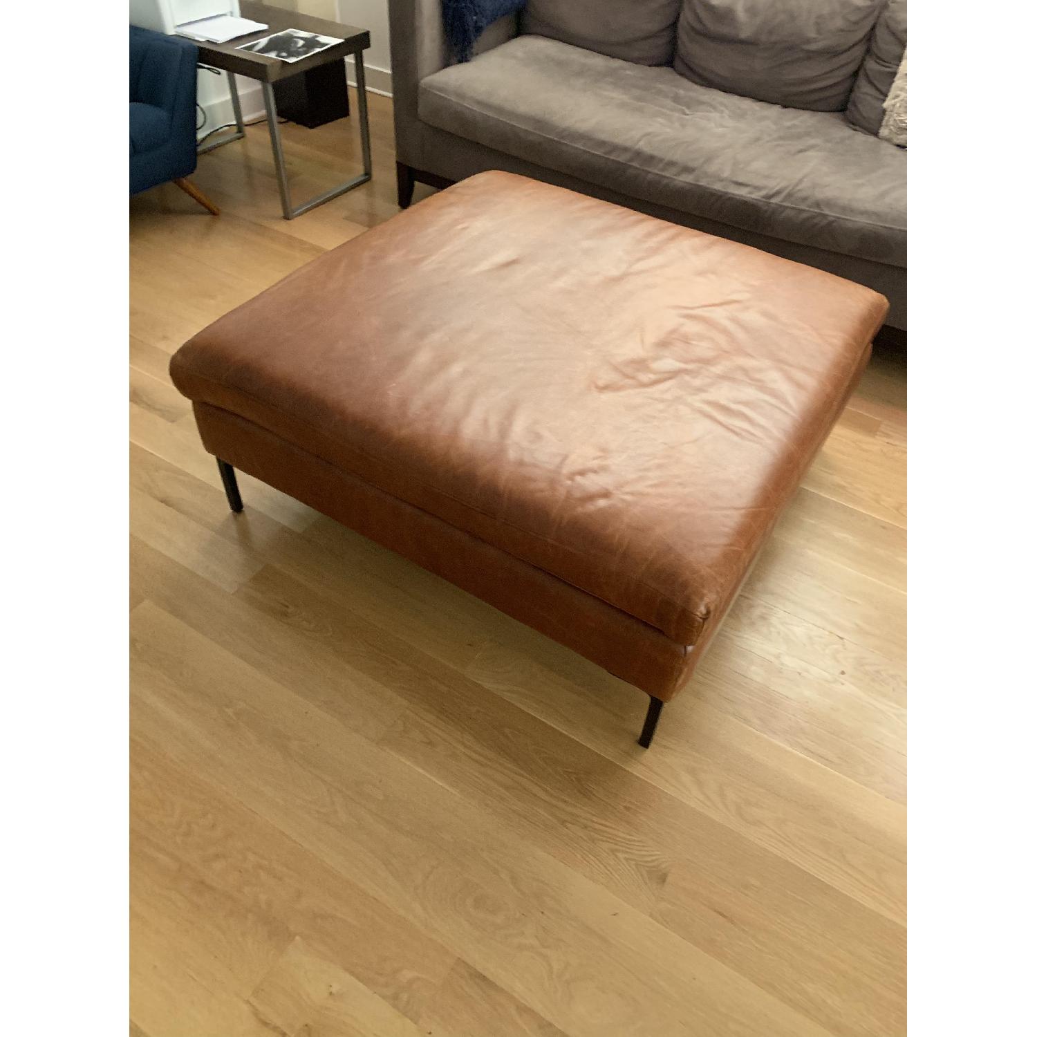 Anthropologie Leather Ottoman - image-2