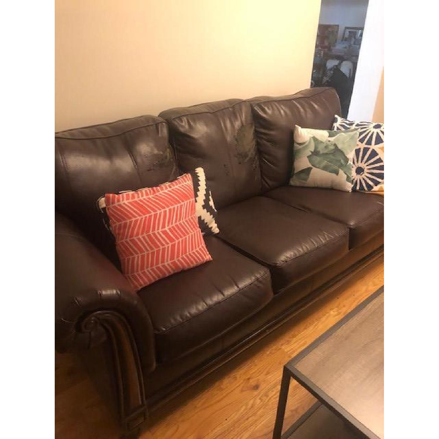 Bob's Leather Bob-O-Pedic Queen Sleeper Sofa - image-2