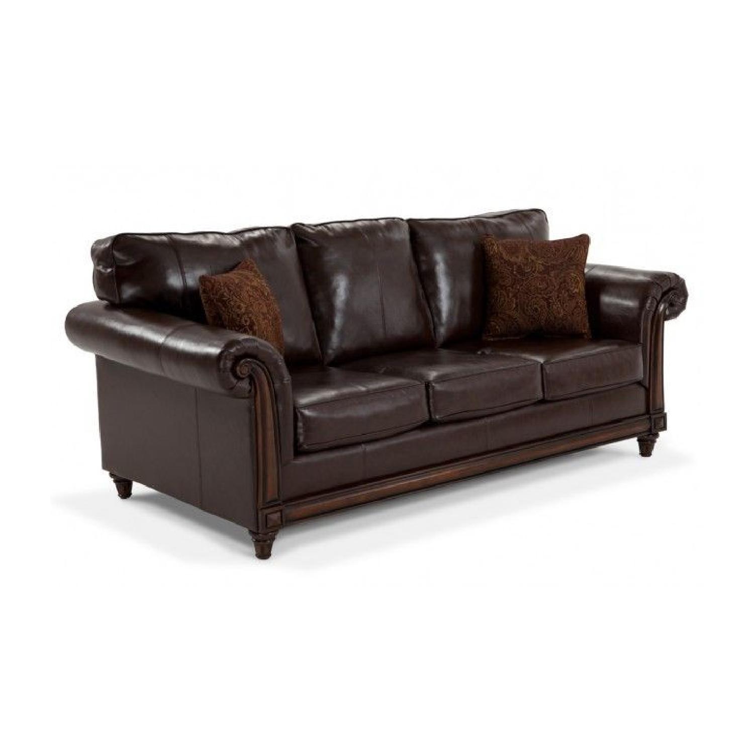 Bob's Leather Bob-O-Pedic Queen Sleeper Sofa - image-0