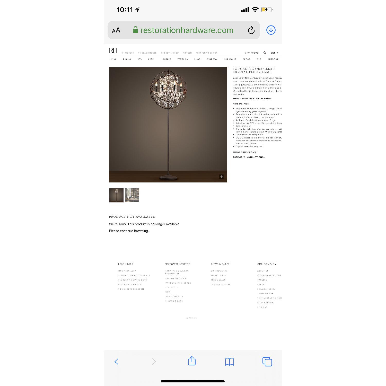 Restoration Hardware Foucaults Orb Floor Lamp - image-3