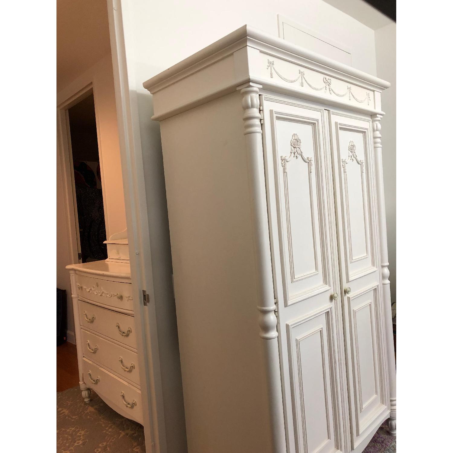 Stanley Furniture Isabella White Wood Armoire - AptDeco