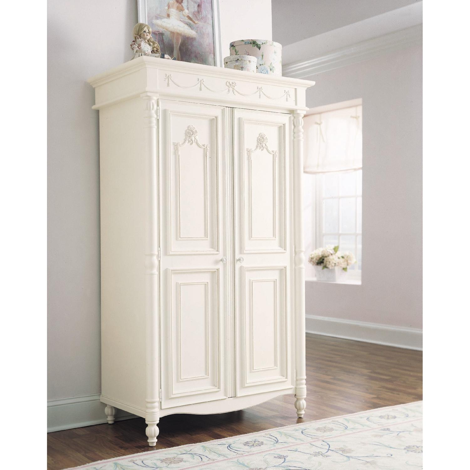 Stanley Furniture Isabella White Wood Armoire - AptDeco