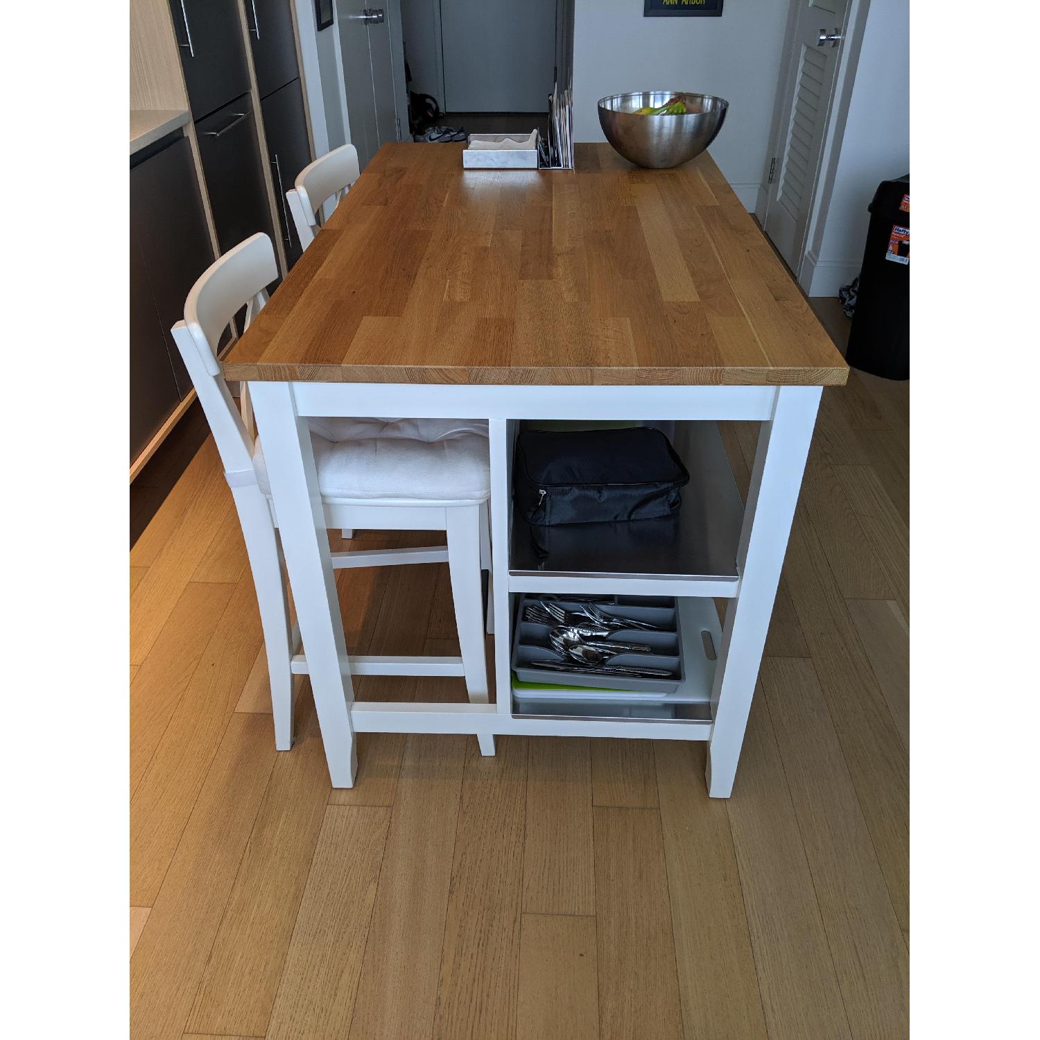 Ikea Kitchen Island w/ Storage & Countertop - image-4
