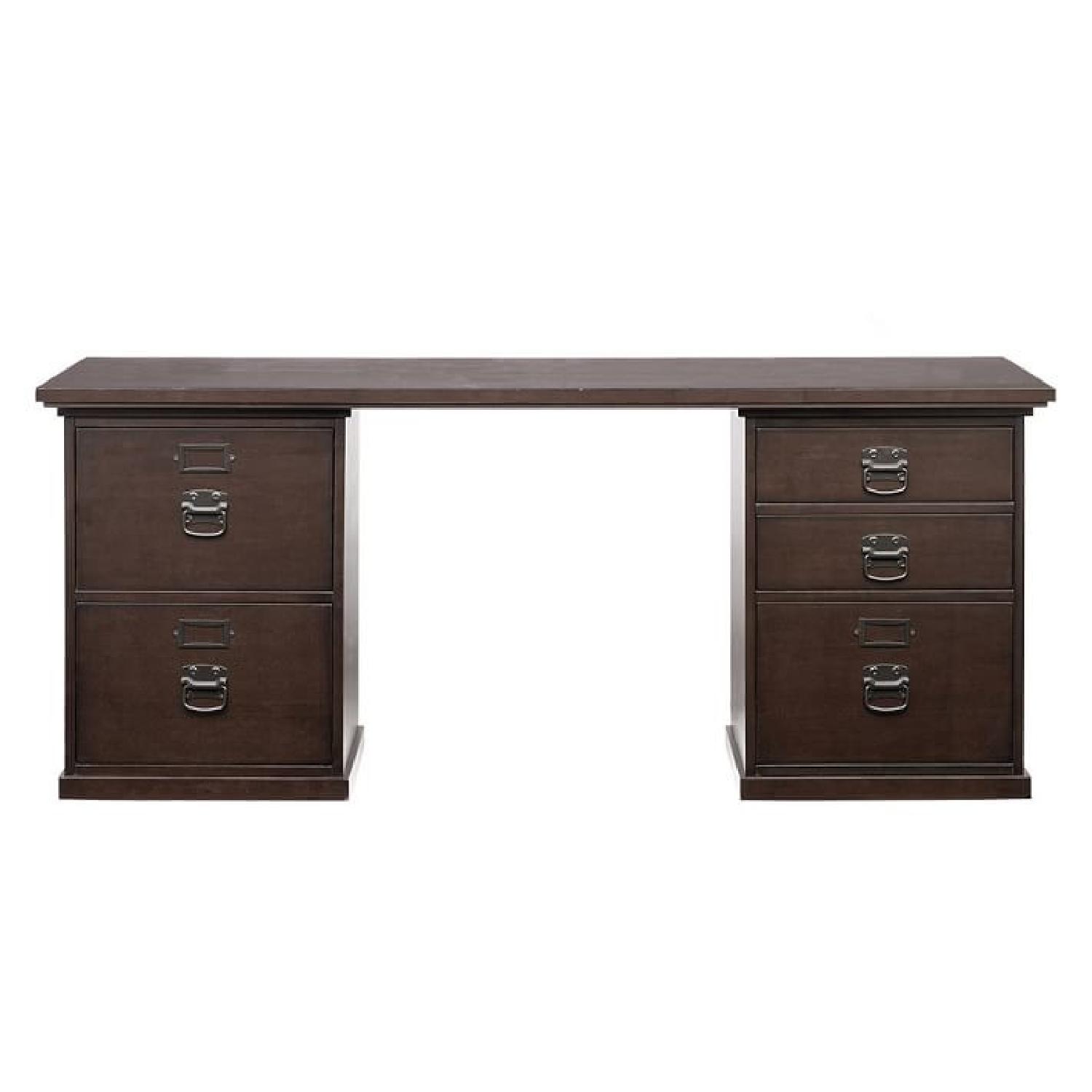 Pottery Barn Bedford 5Drawer Desk in Espresso AptDeco