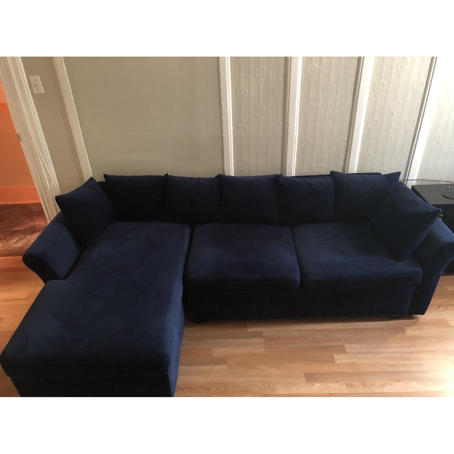 Arendal Modern Large Velvet Sectional Sofa w/ Wide Chaise - image-4