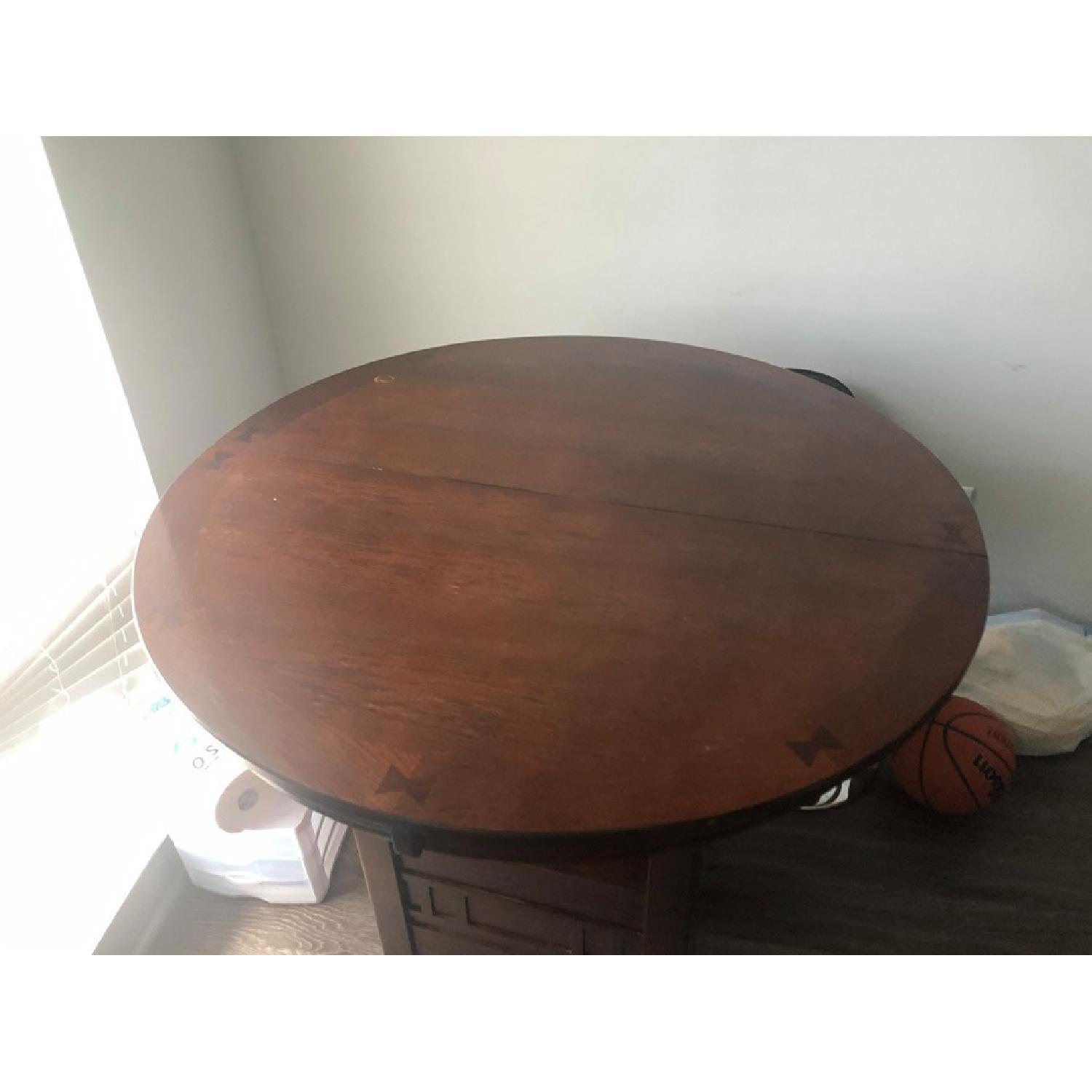Round Wood Expandable Dining Table - image-3